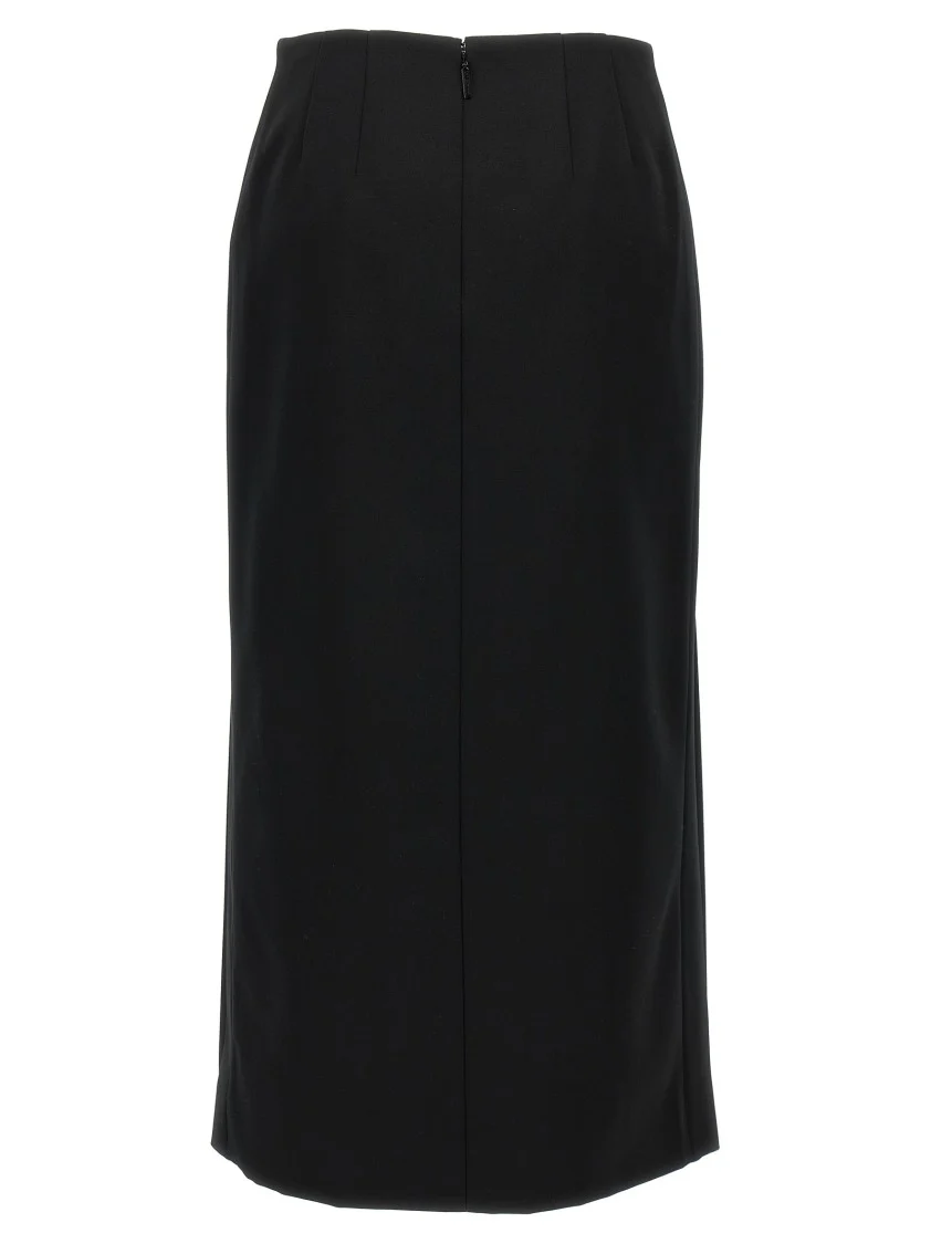 Tailored Wool Midi Skirt With Side Slits