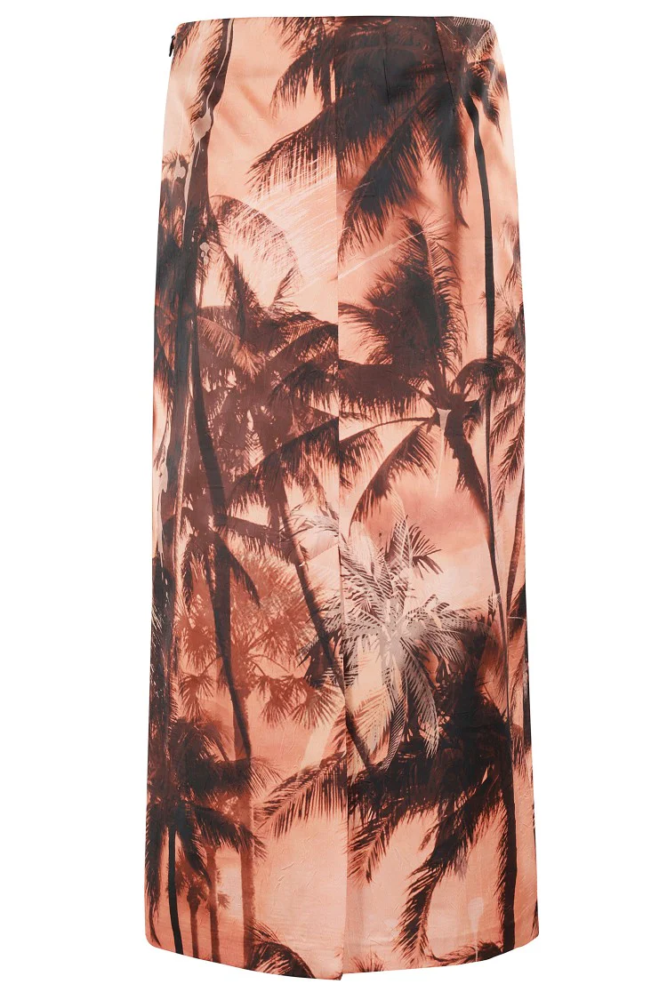 Multicolor Tropical Print Skirt