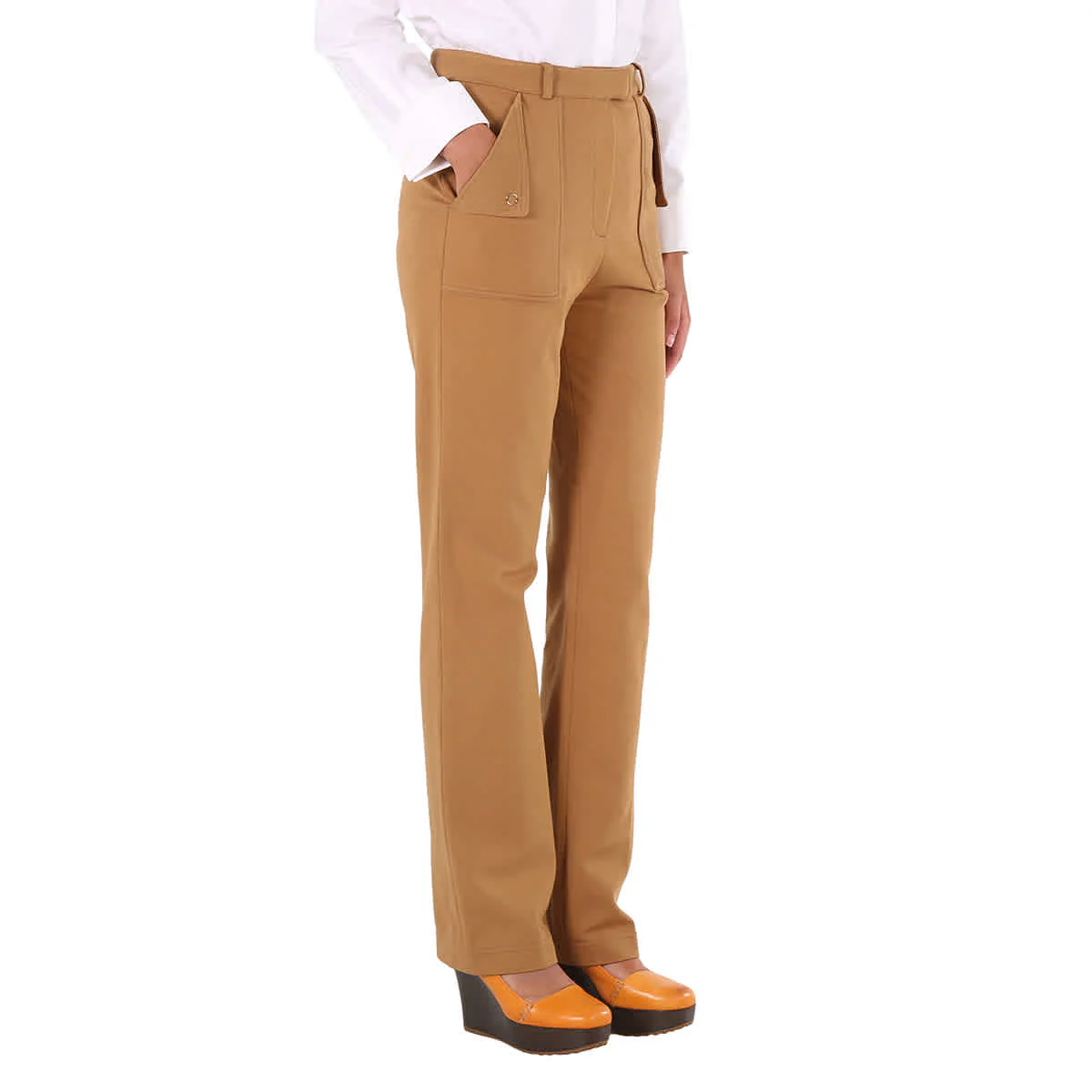 Burberry Ladies Biscuit Pocket Detail Jersey Tailored Trousers