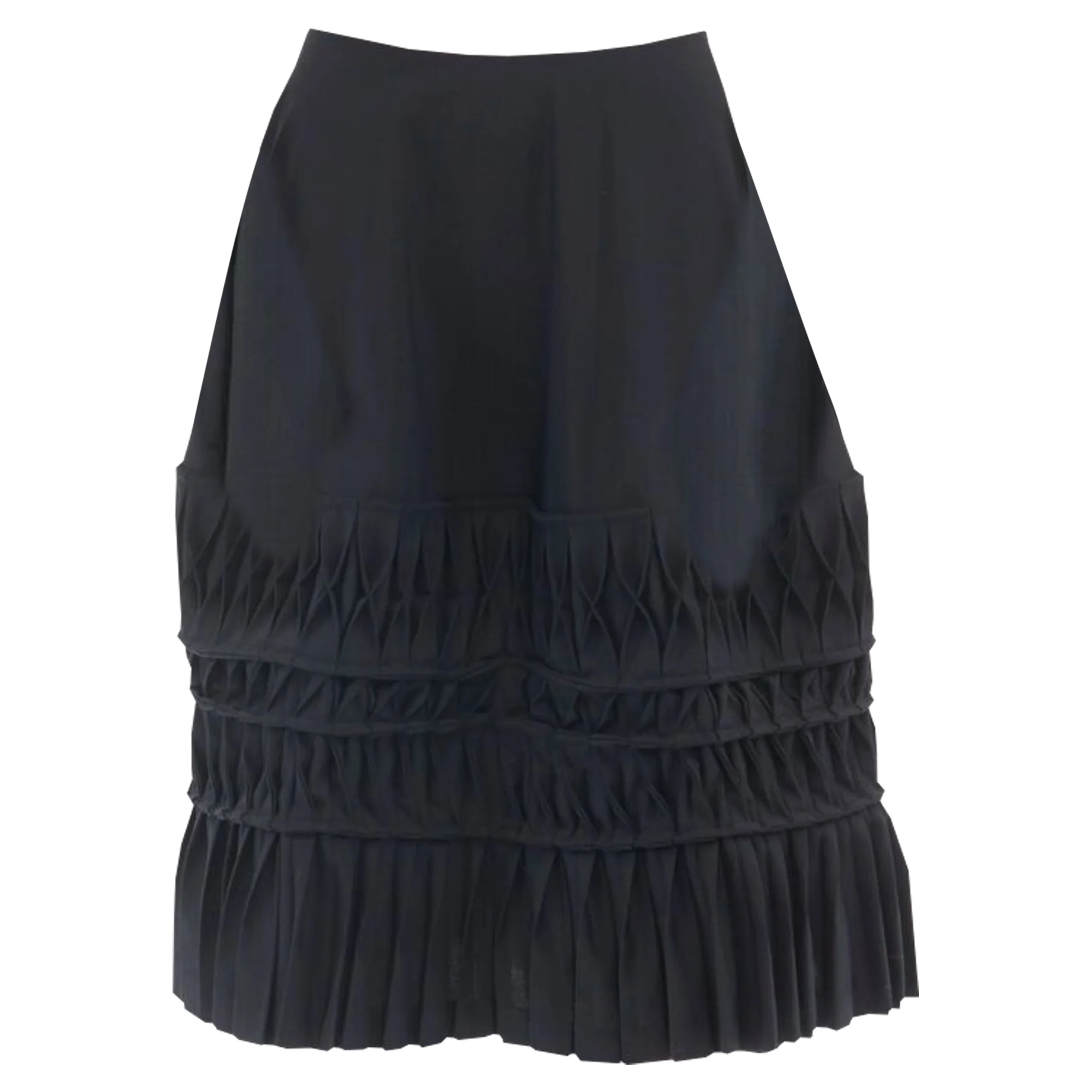 Junya Watanabe wool blend pleated wrap tie skirt