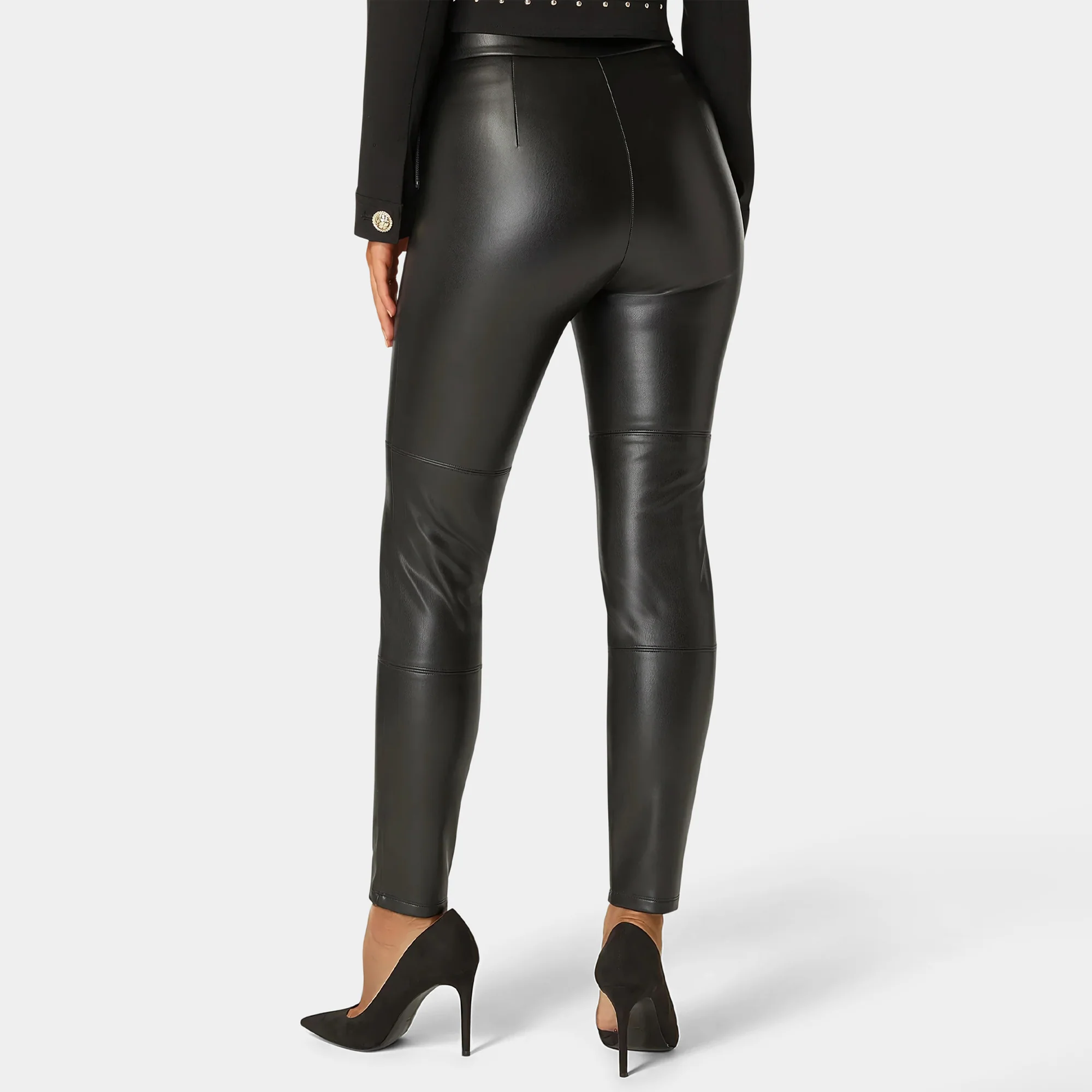 Bebe Women's Zip Front Coated Twill Skirt