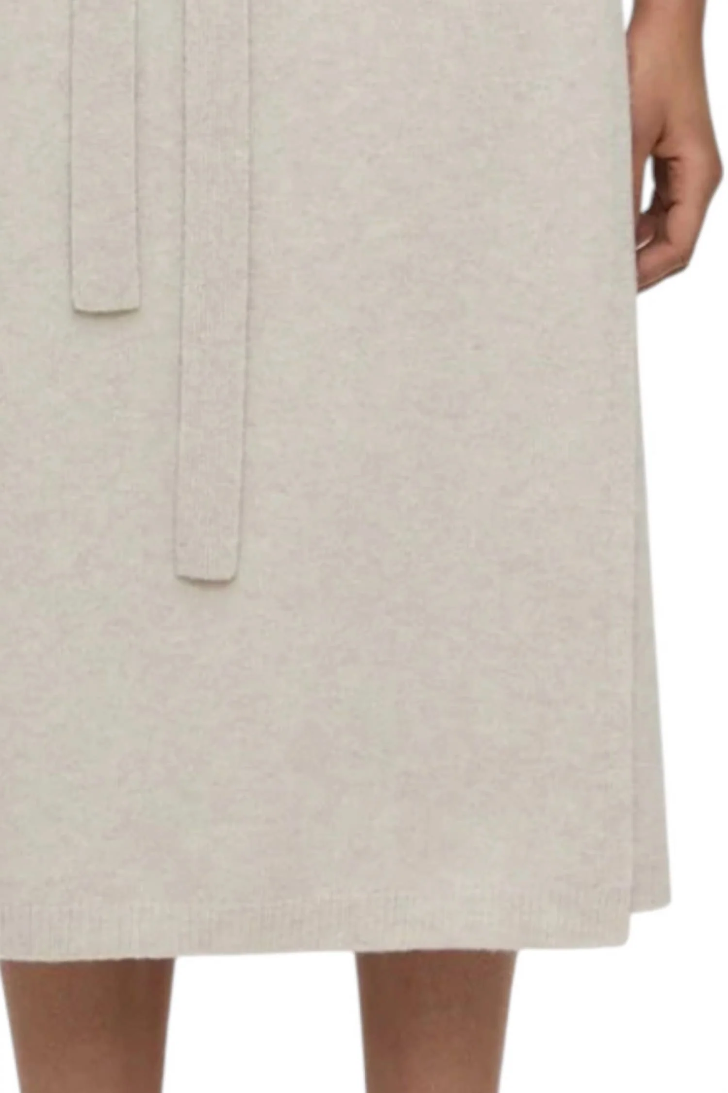Merino Wool Wrap Skirt In Pearl Beige