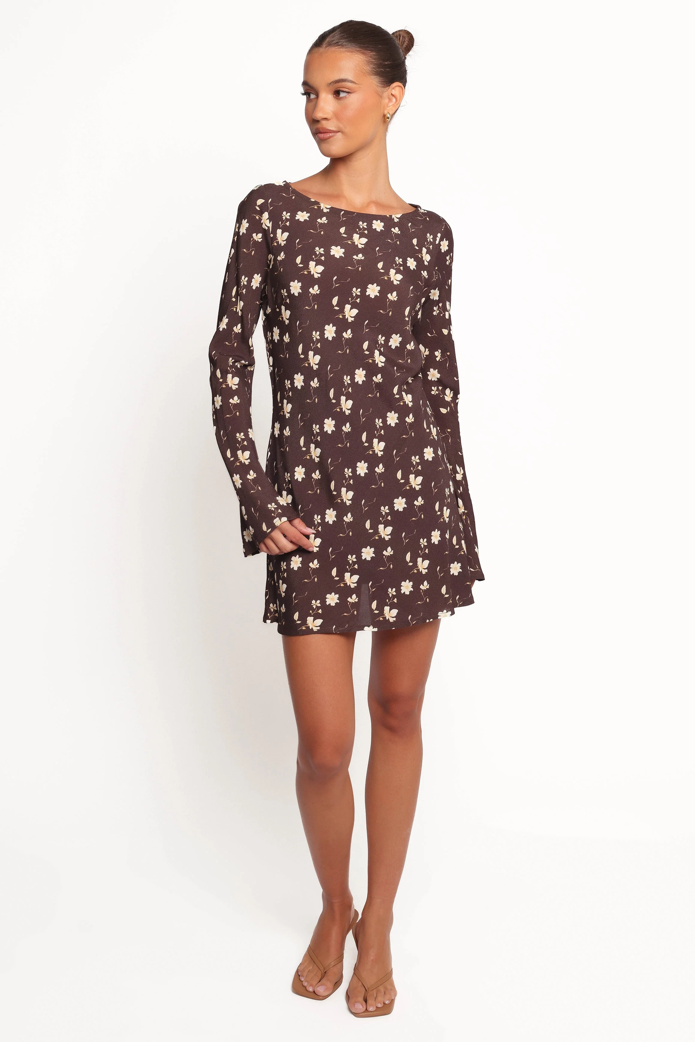 Amity Mini Dress - Brown Floral