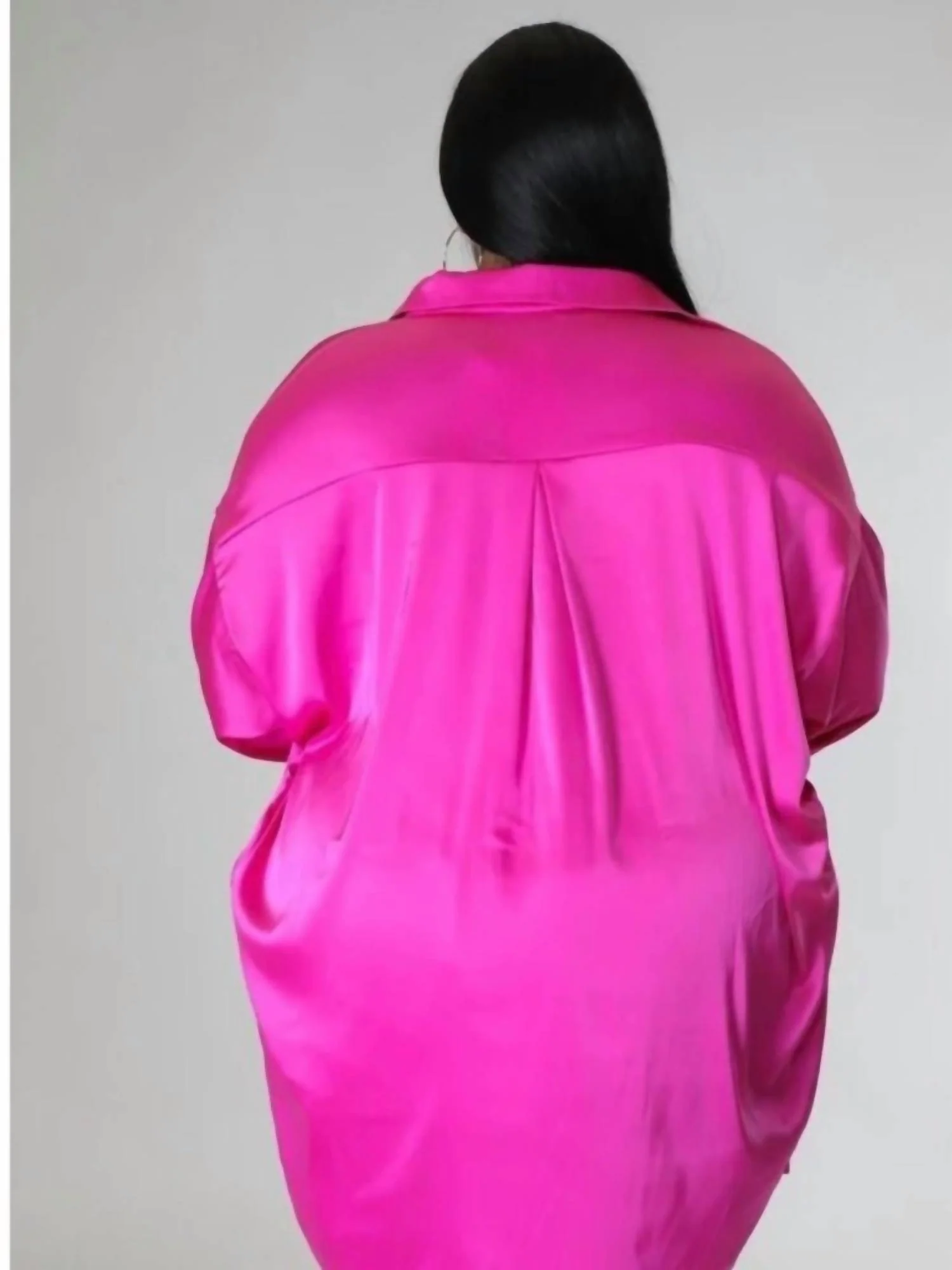 Satin Curvy Short Set In Pink