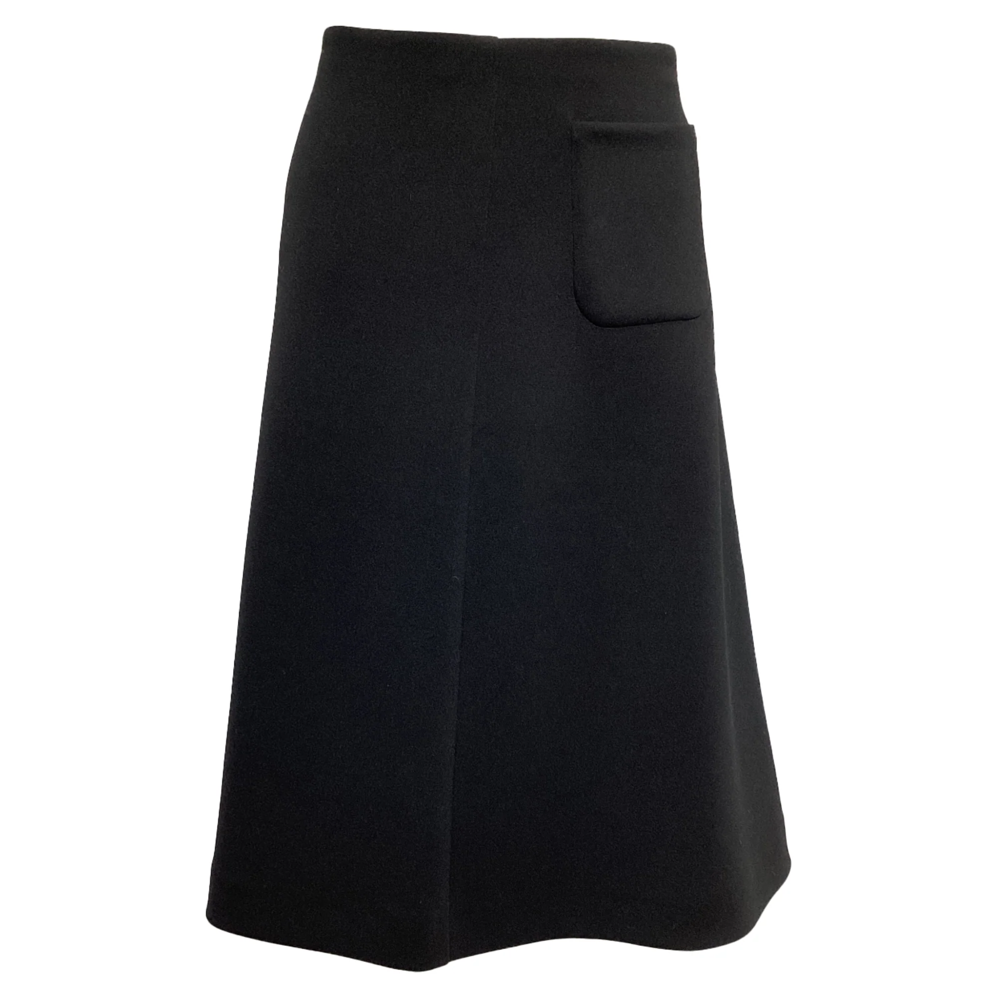 The Row Gotzon Scuba Midi Skirt in Black Polyester