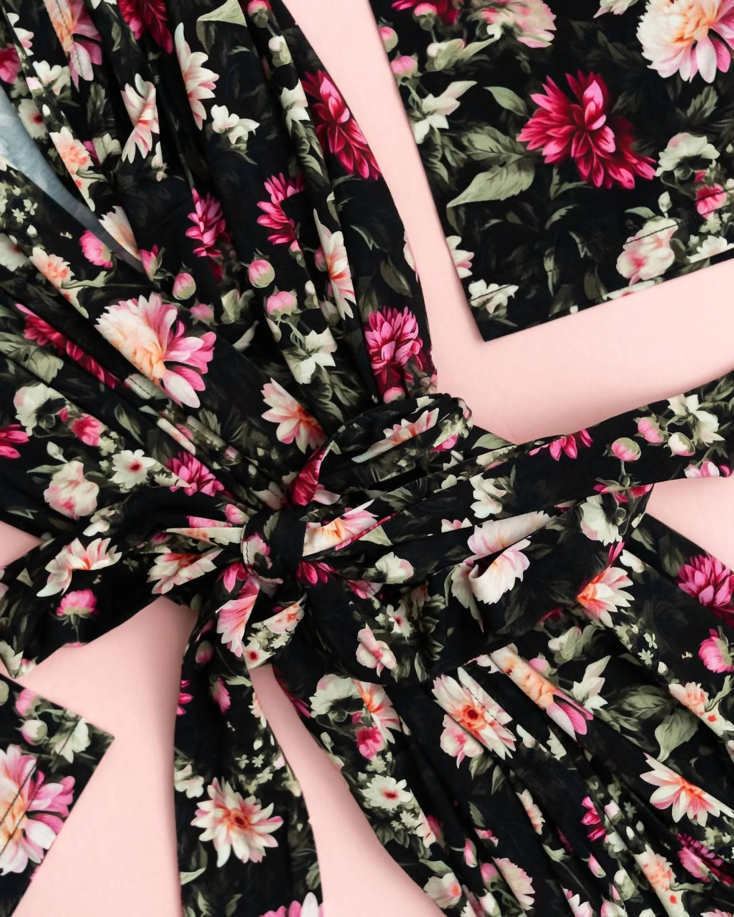 Fallon Bamboo Robe In Floral Multicolor