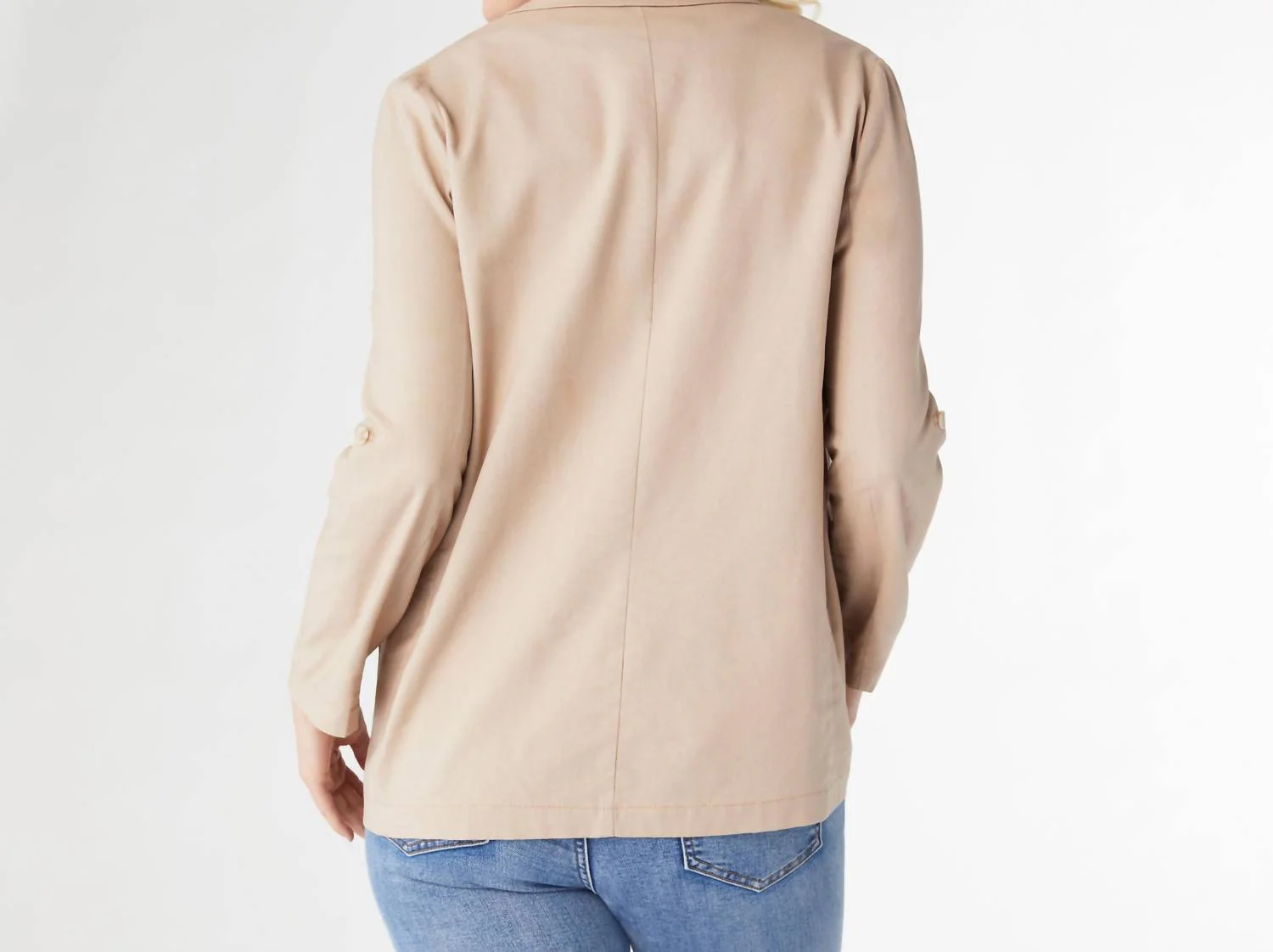 Indra Lightweight Open Blazer In Khaki