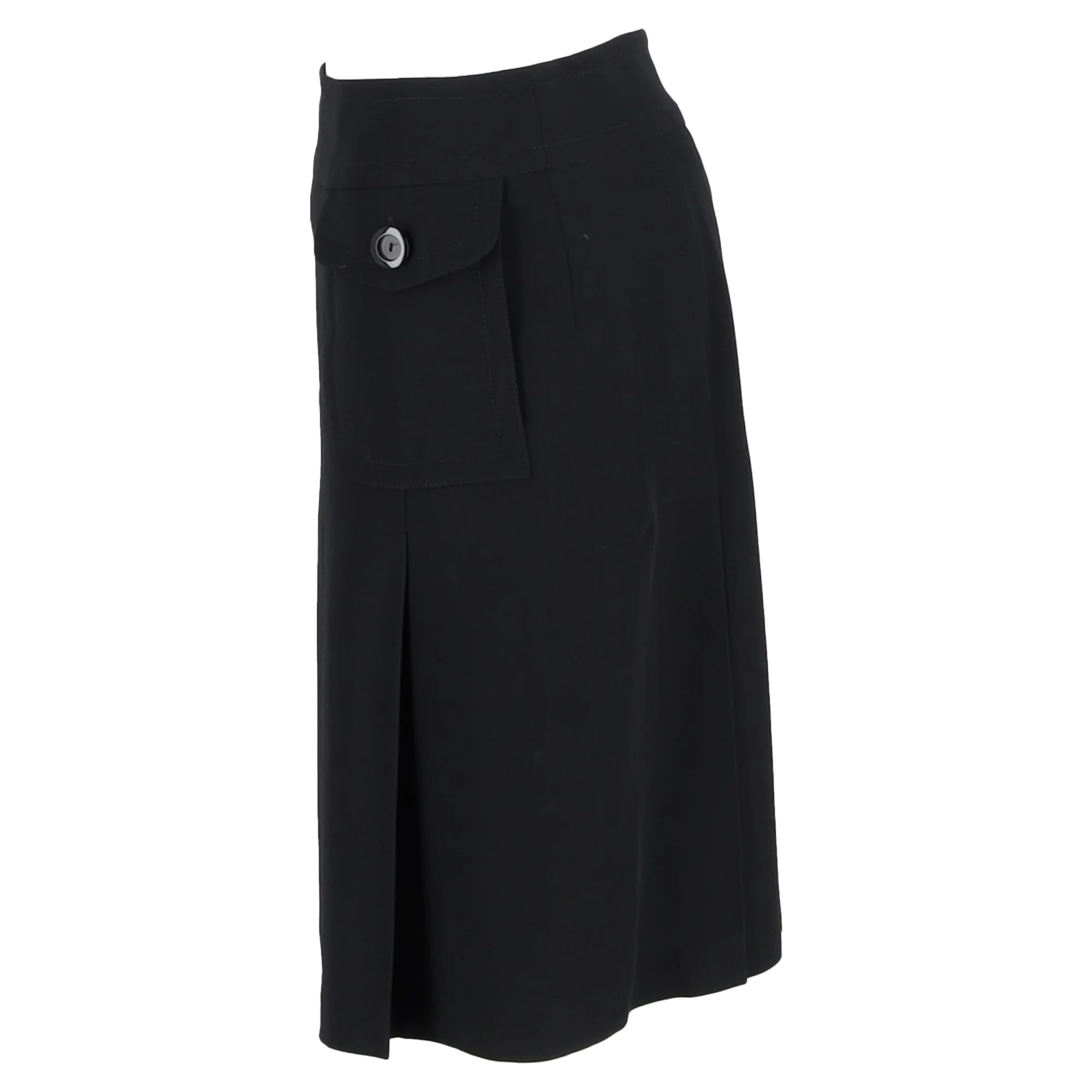 Max Mara Knee Length Skirt in Black Polyester