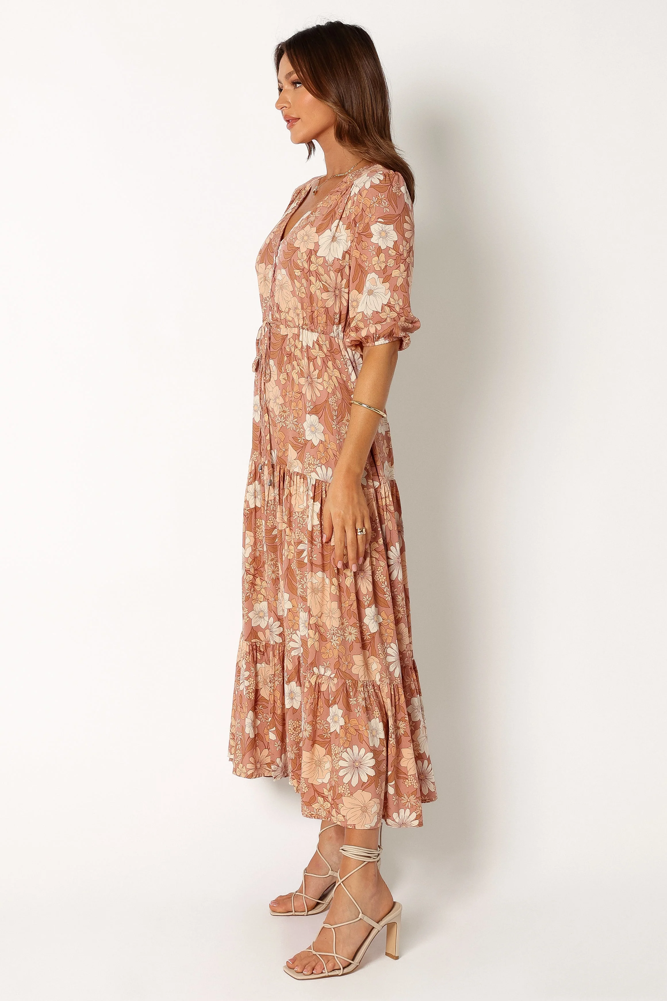 Kelda Dress - Tan Floral