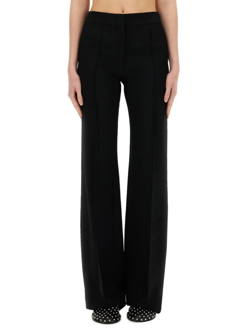 Wide-Leg Tailored Viscose Blend Pants