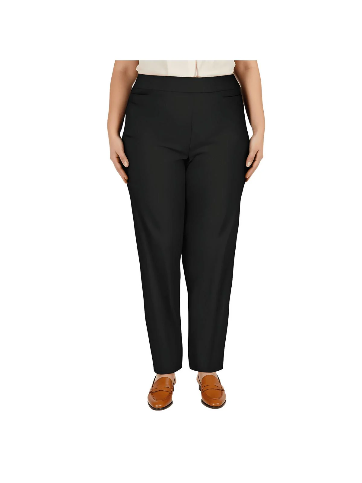 Plus Womens Modern Fit Slimming Dress Pants