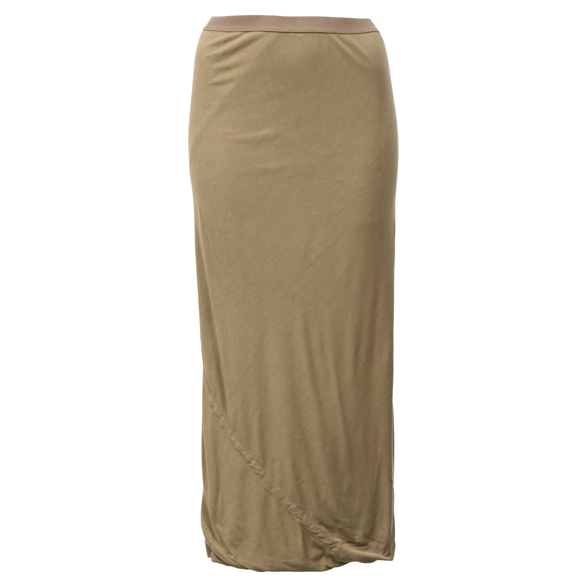 Rick Owens Fitted Midi Skirt in Brown Cotton