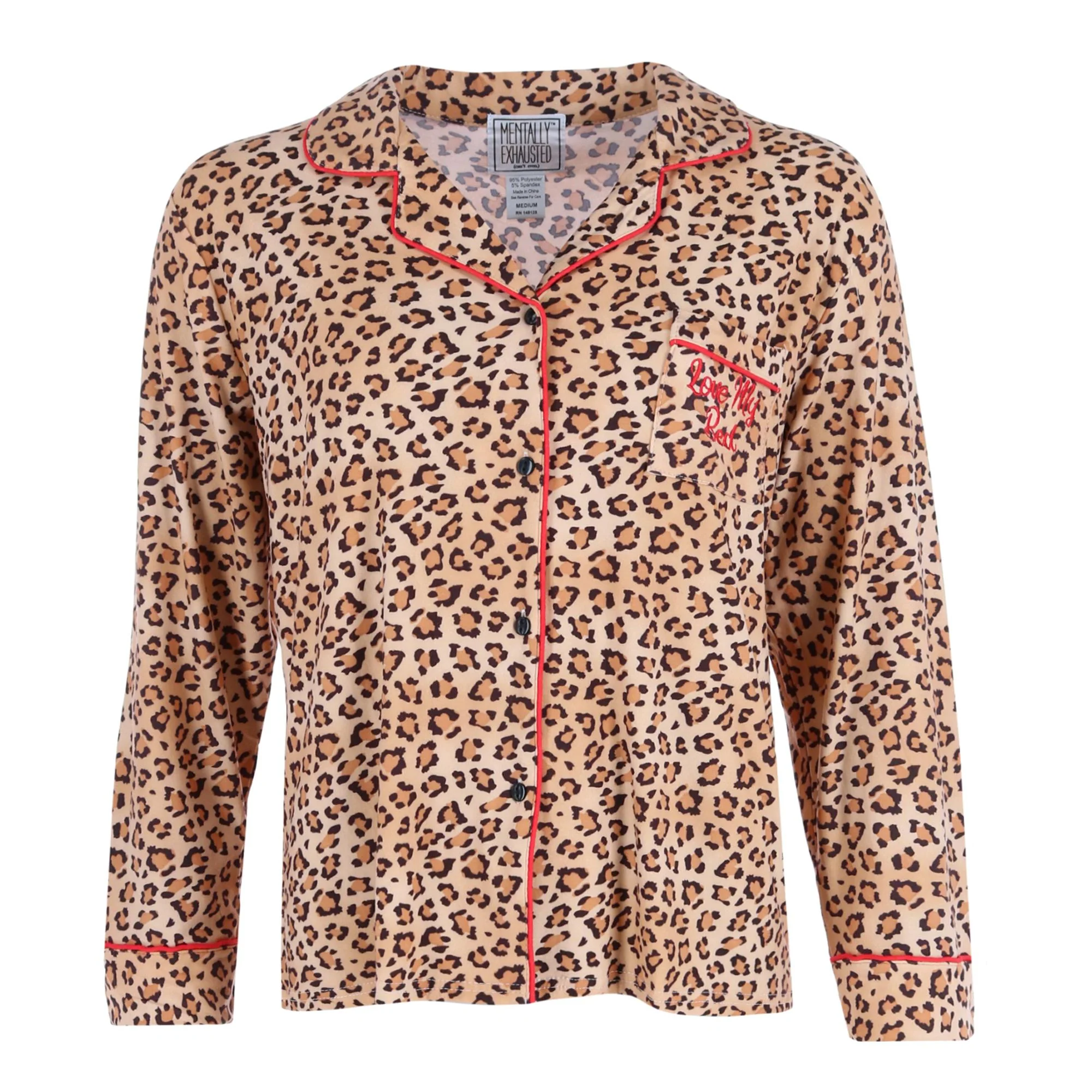 Women's Plus Size Leopard Pajama Set