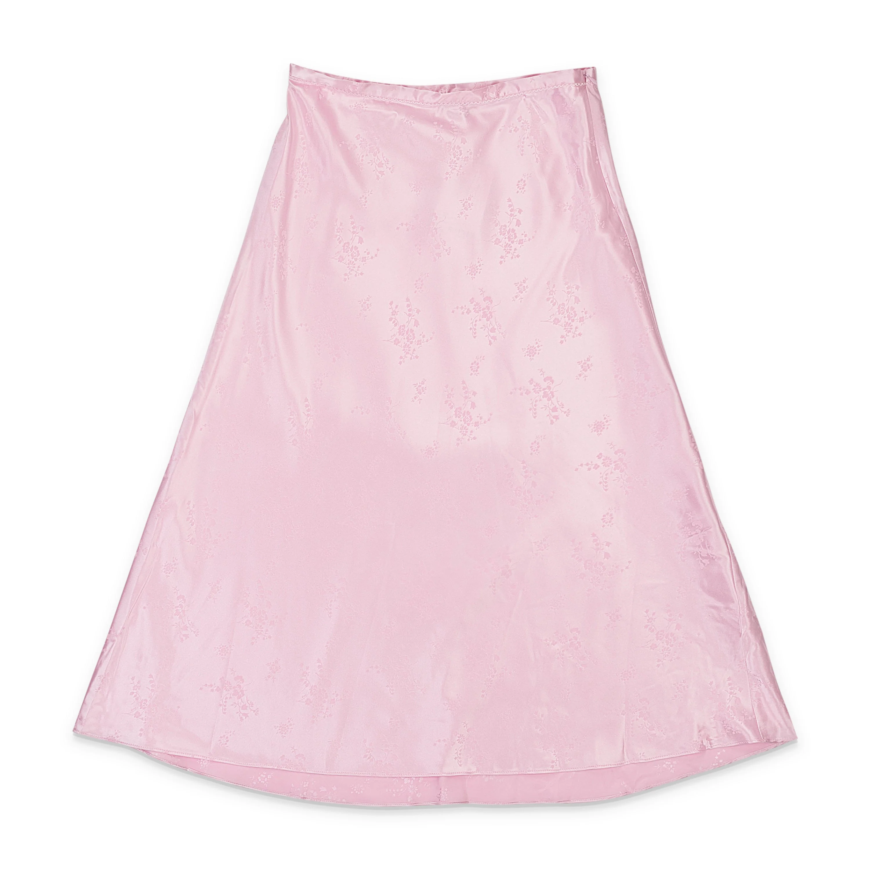 JACQUARD BIAS PINK FLARED SKIRT