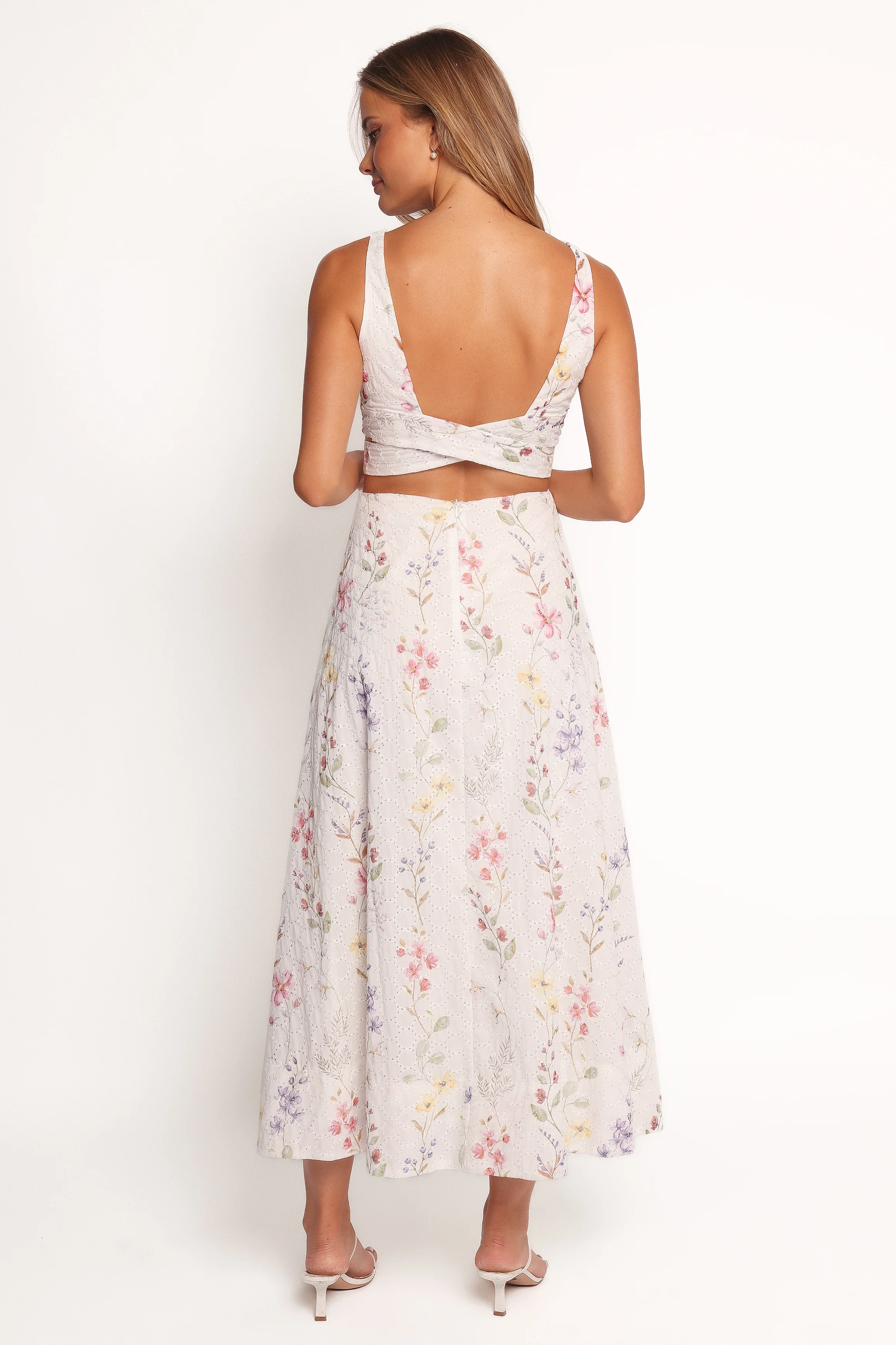 Levin Midi Dress - White Floral