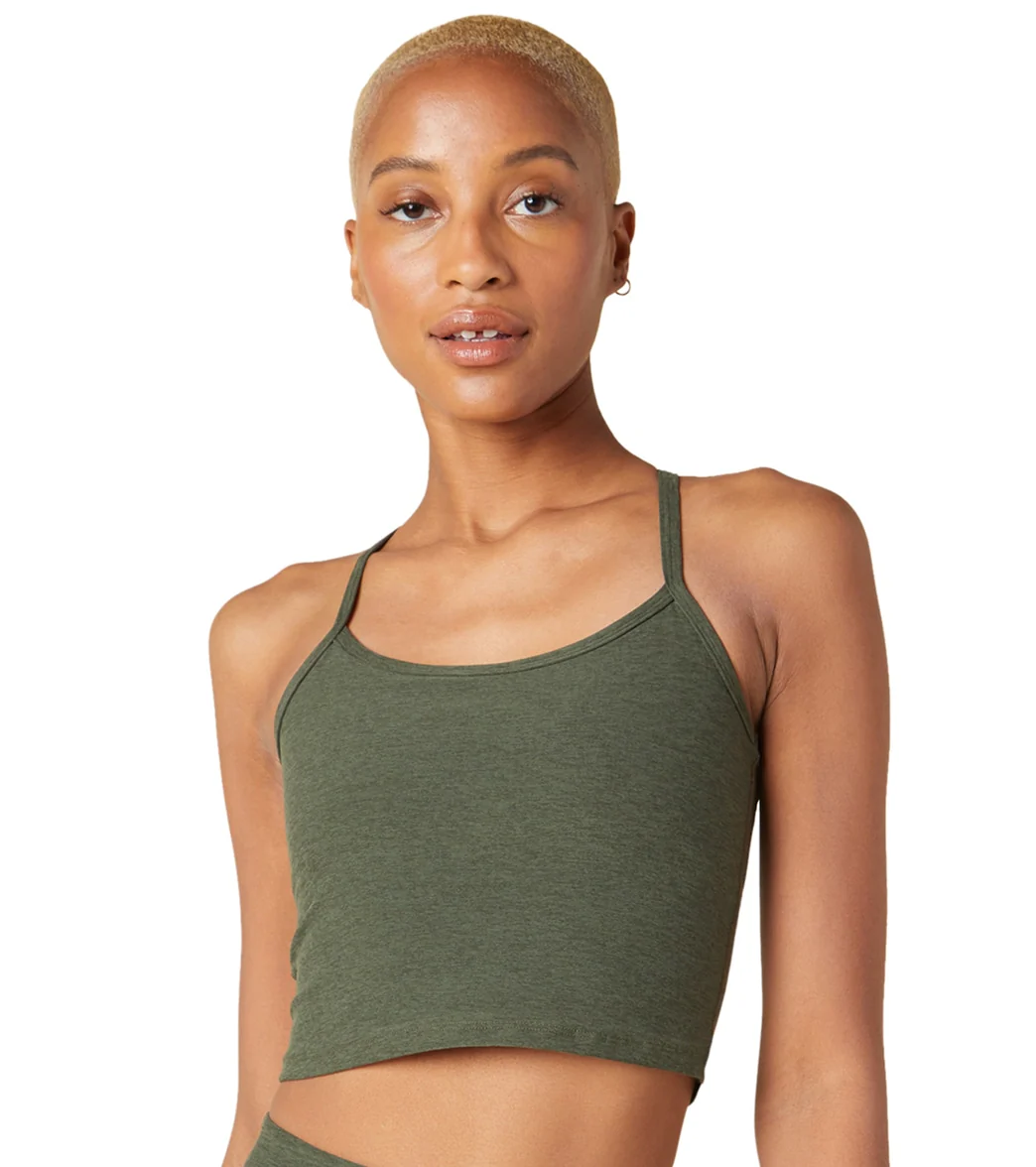 Beyond Yoga Spacedye Slim Racerback Cropped Tank Eden Green Heather