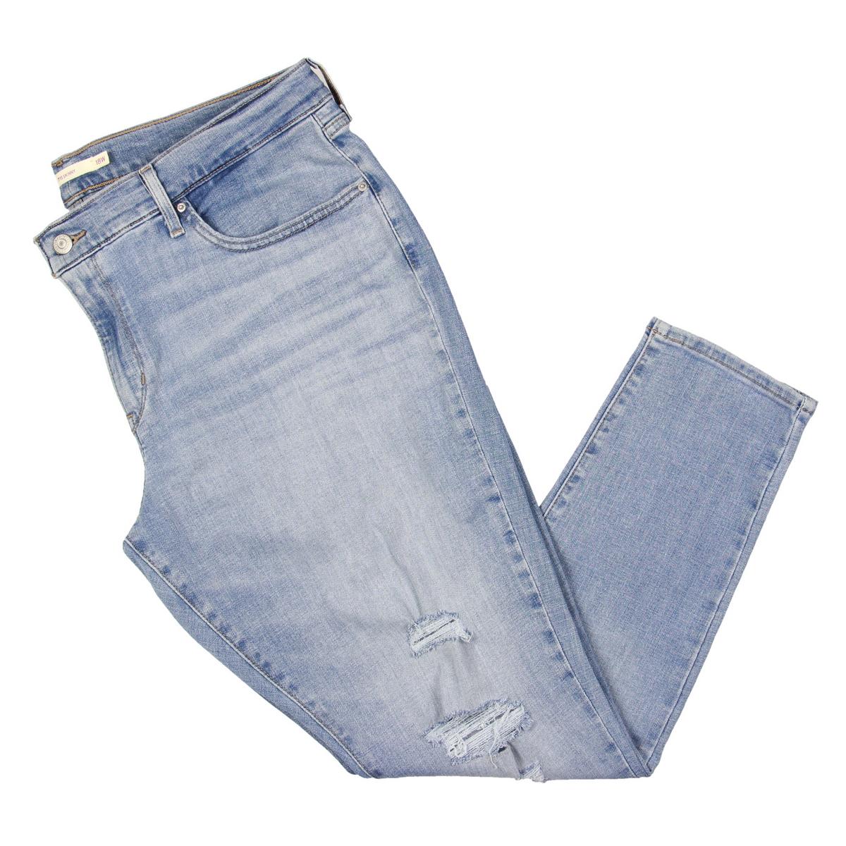 Plus Hypersoft Womens Mid-Rise Stretch Skinny Jeans