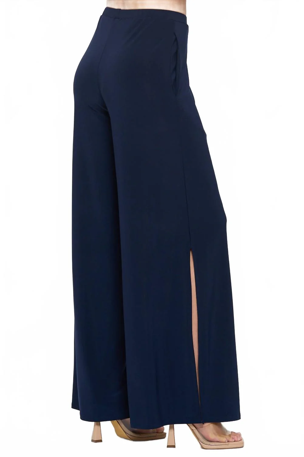 Side Slit Pant In Navy