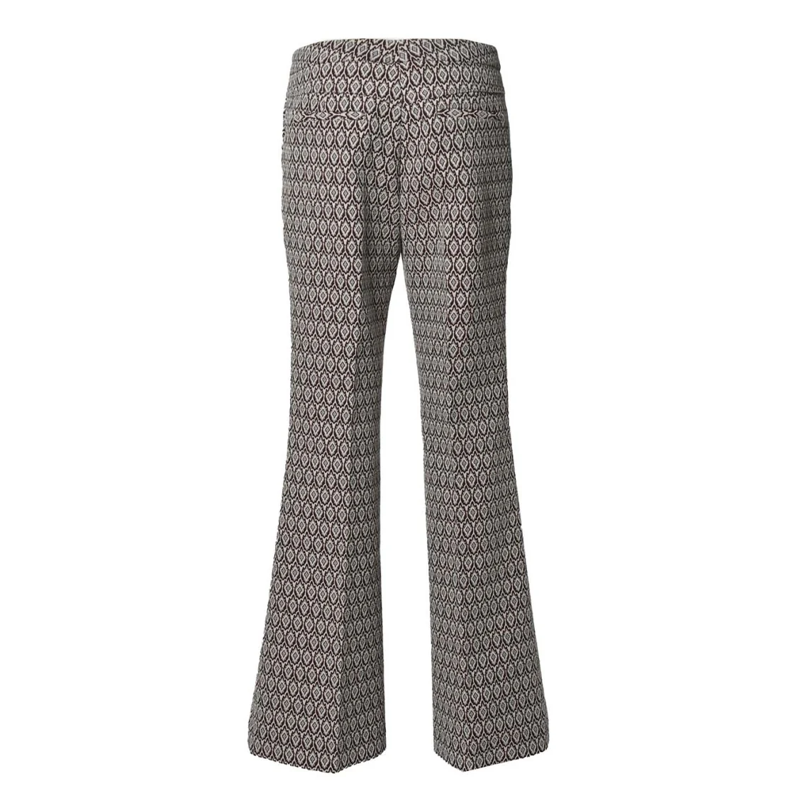 Multicolored Jacquard Cotton Flare Trousers