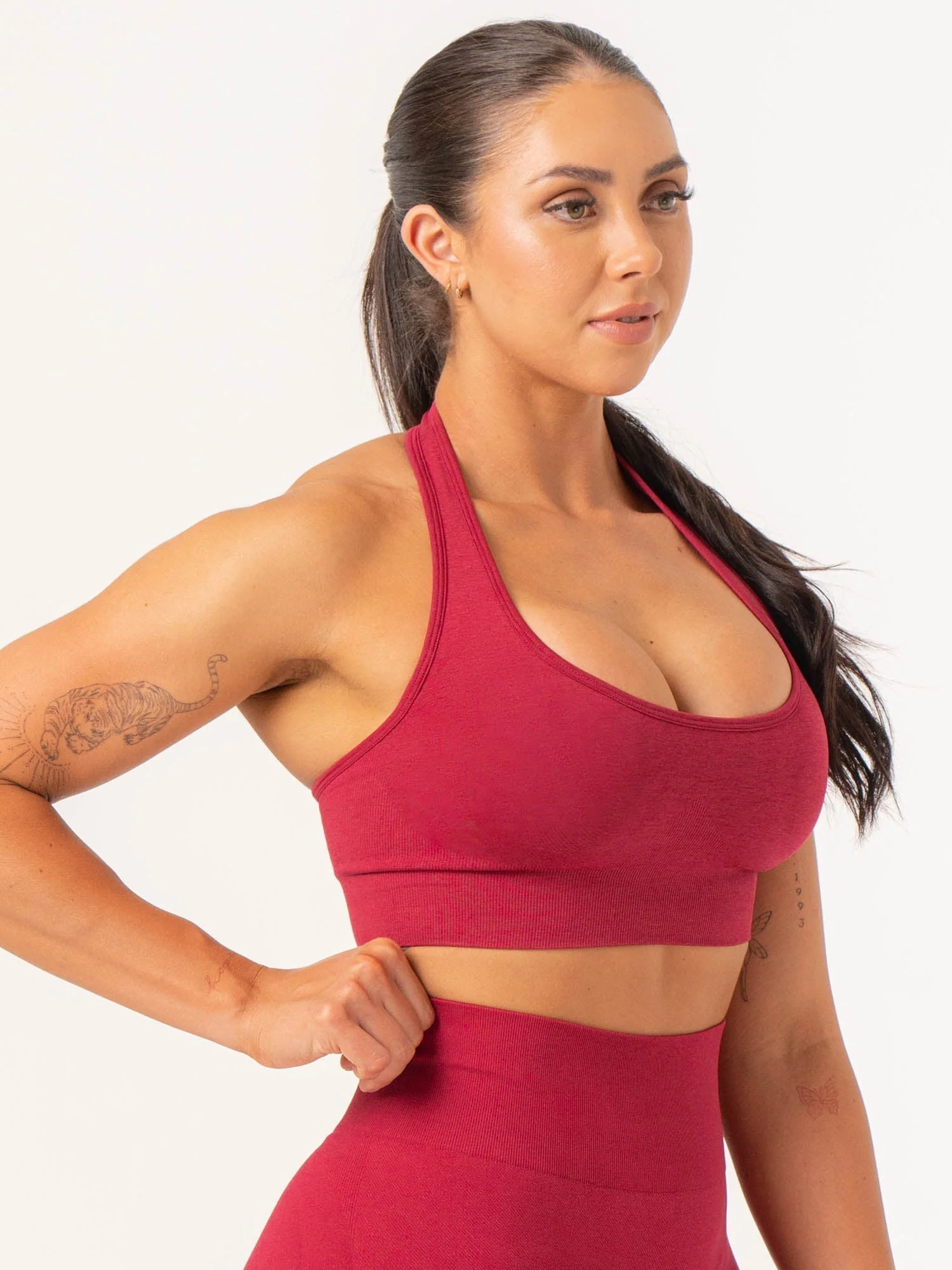 Contour Halter Bra - Berry Marl