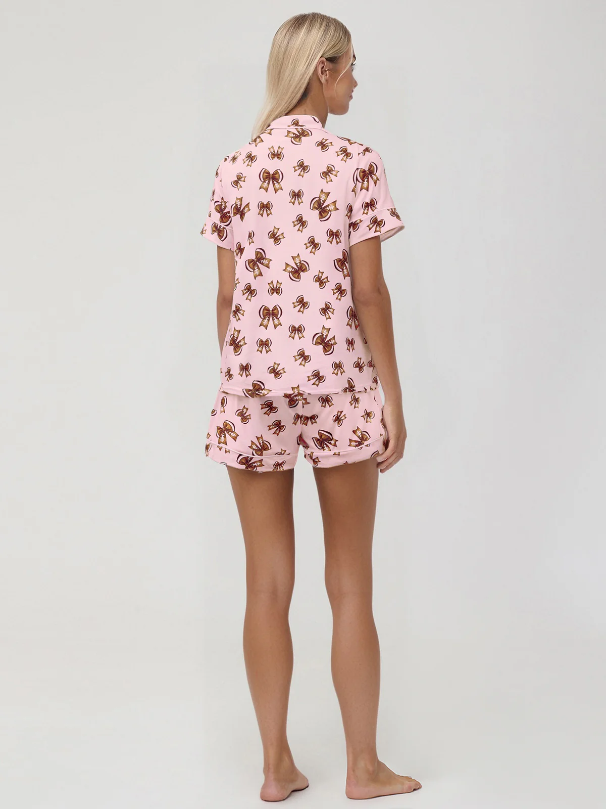 Bow Print Short Pajamas Set