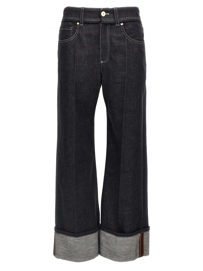 High-Waisted Black Denim Jeans