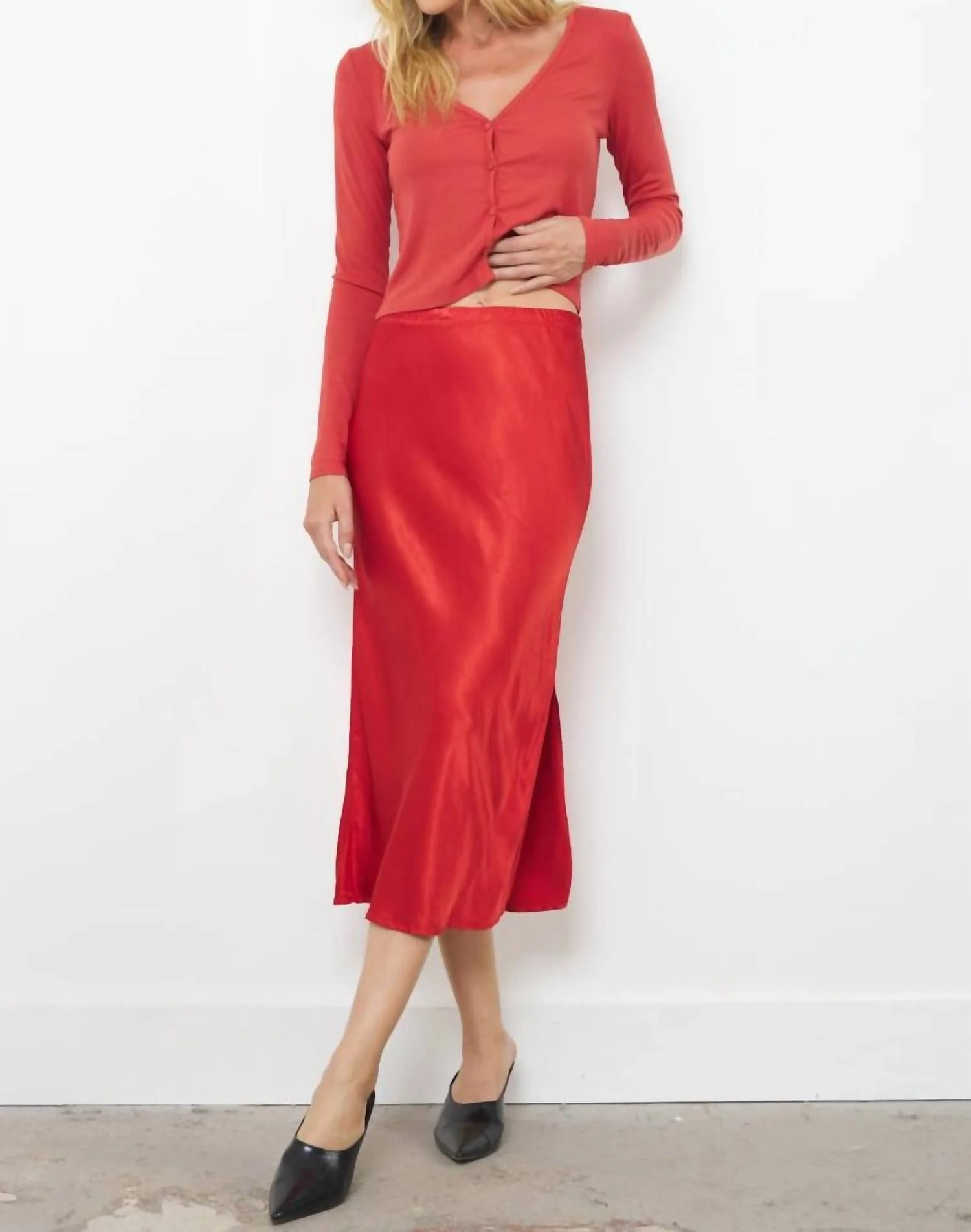 Dorit Silky Slip Skirt In Sahara