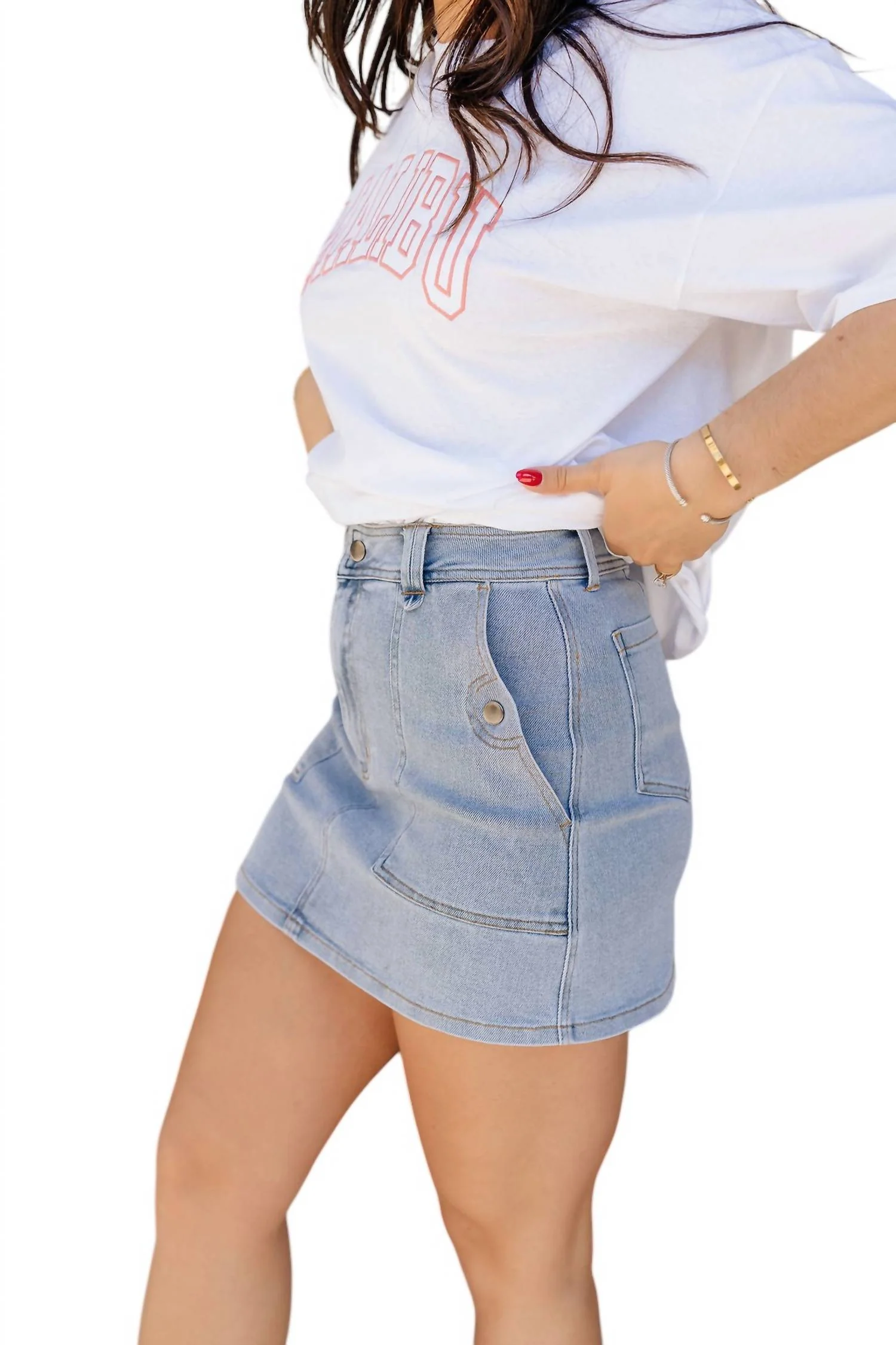 Sloane Skirt In Light Denim Wash