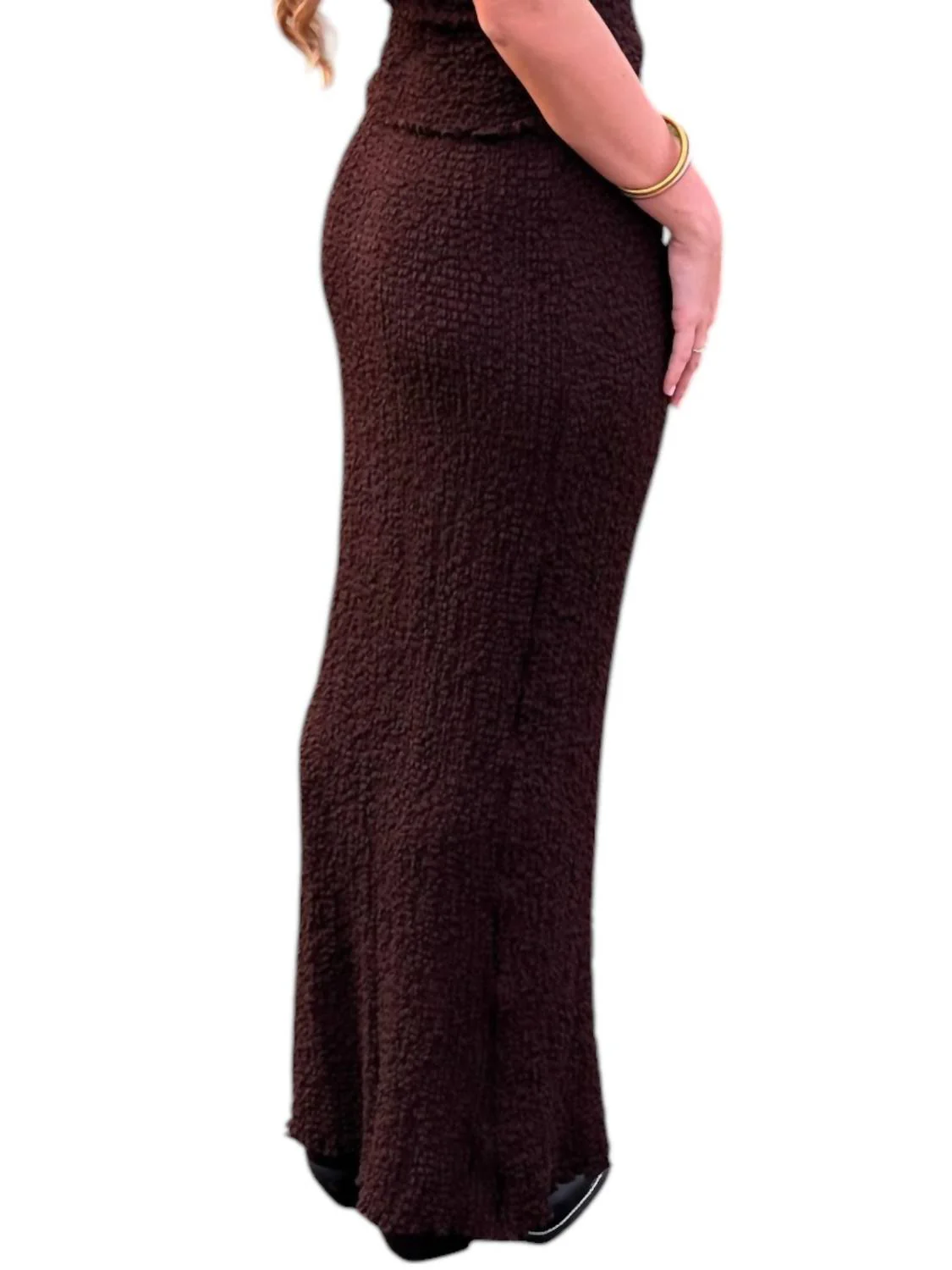 Lucie Maxi Skirt In Dark Brown