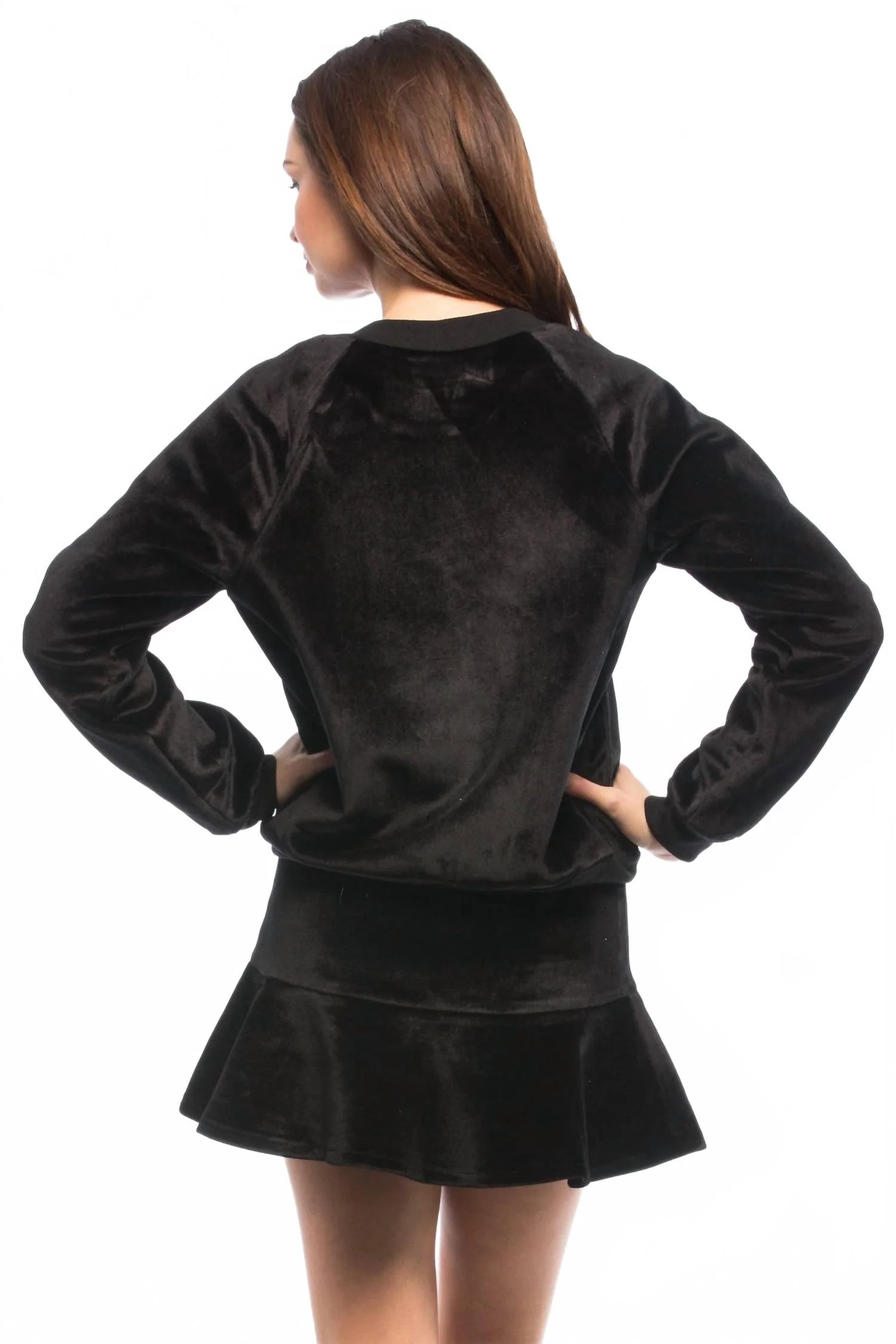 Velvet Knit Skirt In Black