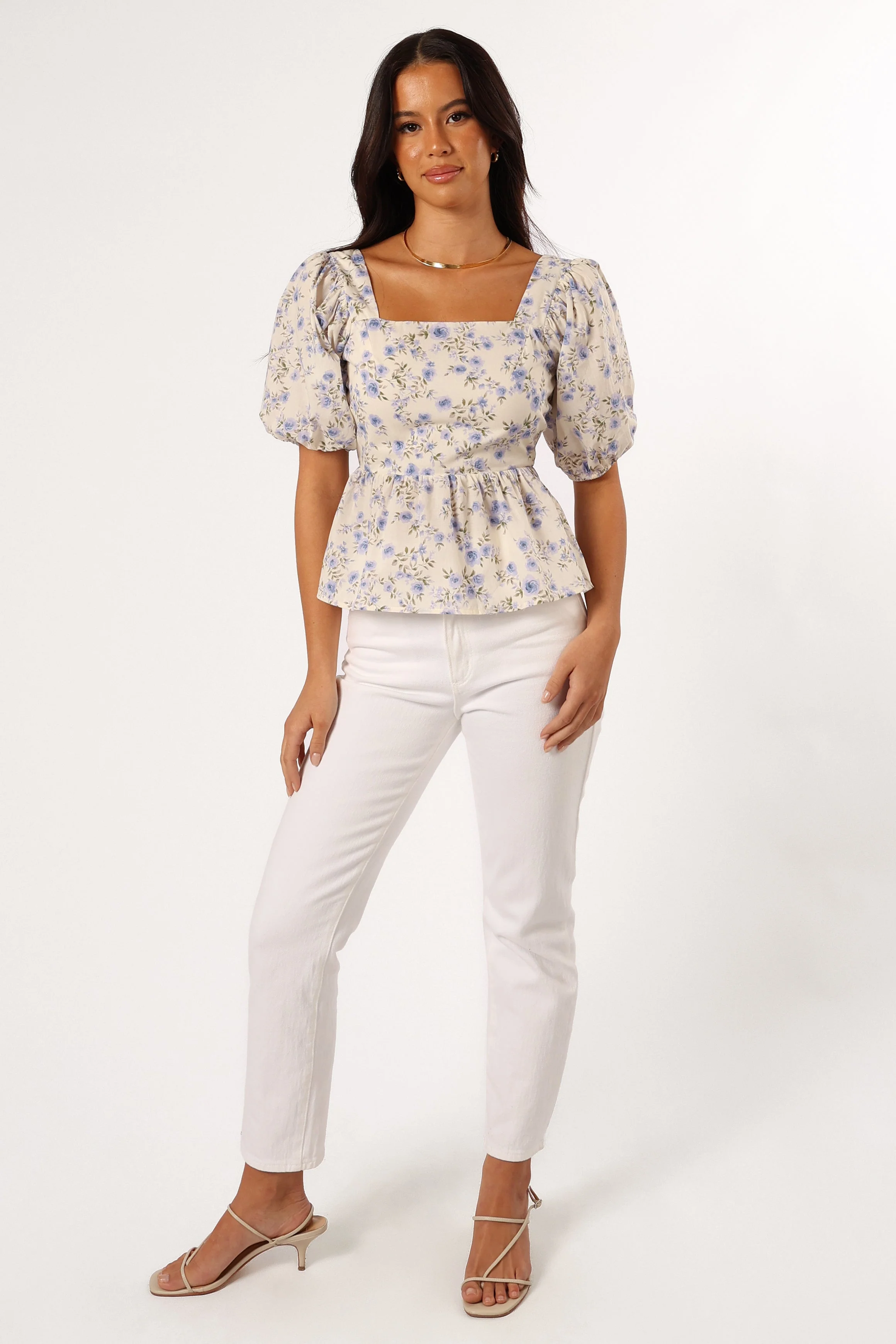 Celia Top - Ivory Blue
