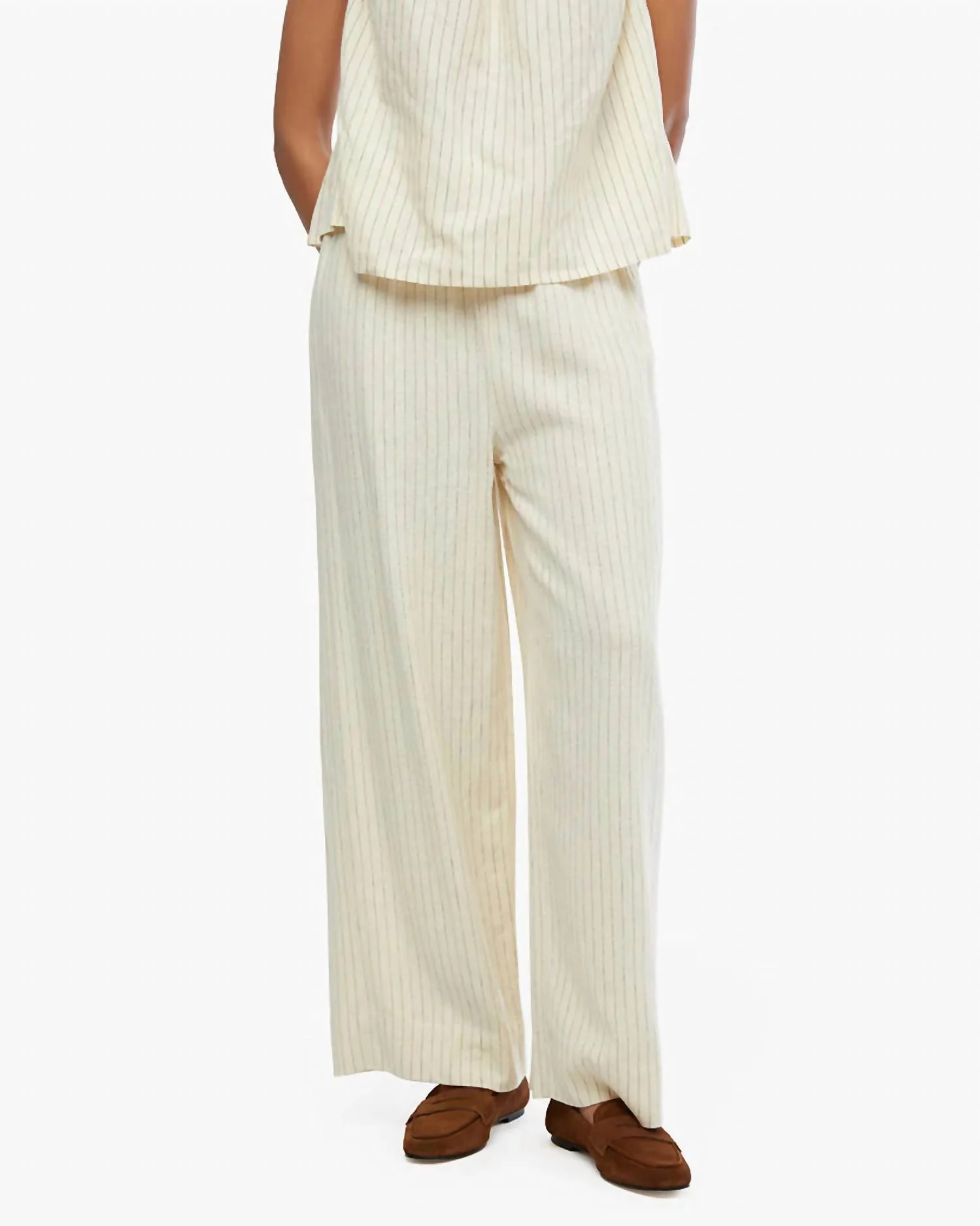 Tie Waist Pant In Cream