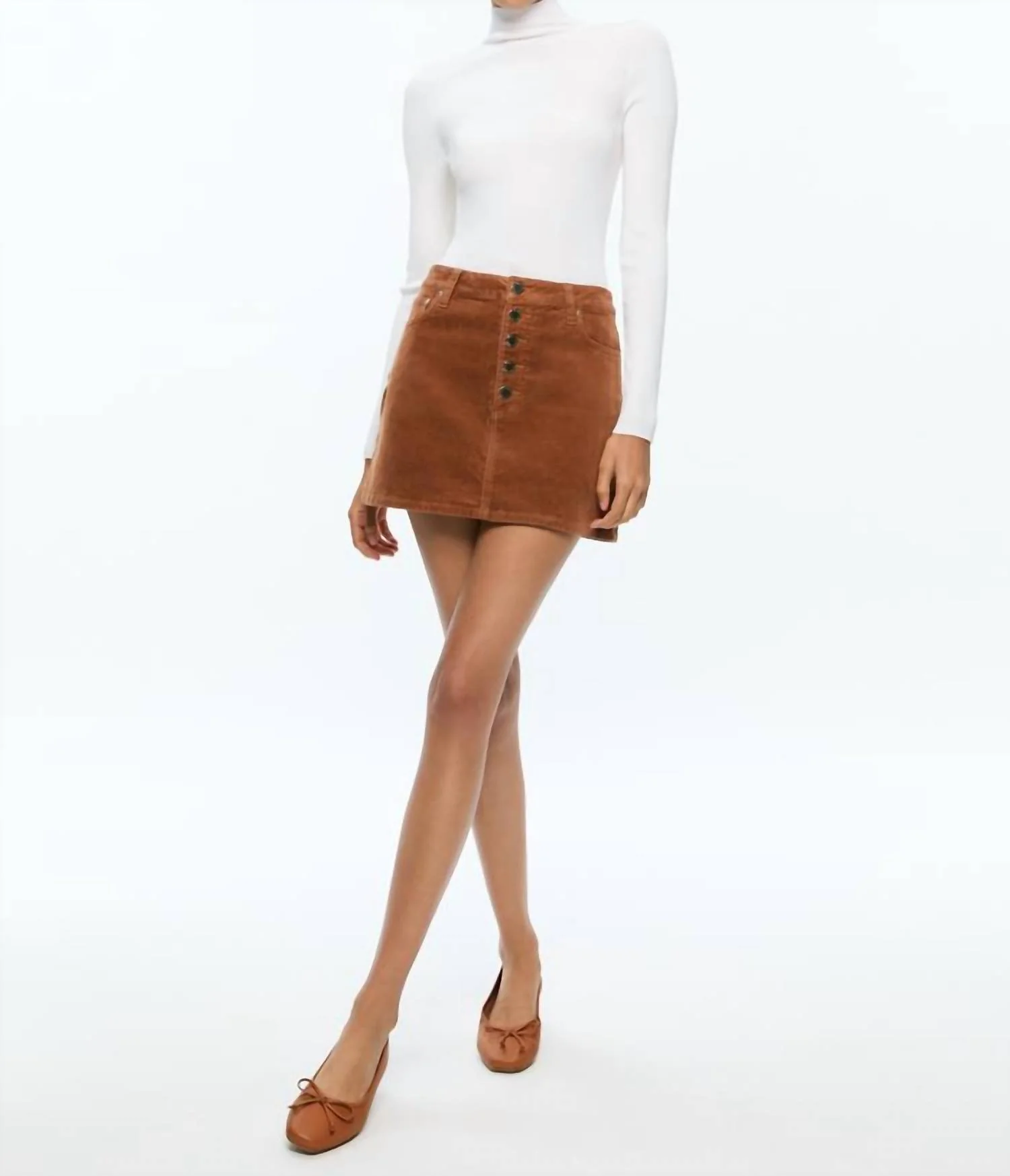 Joss Corduroy Skirt In Camel