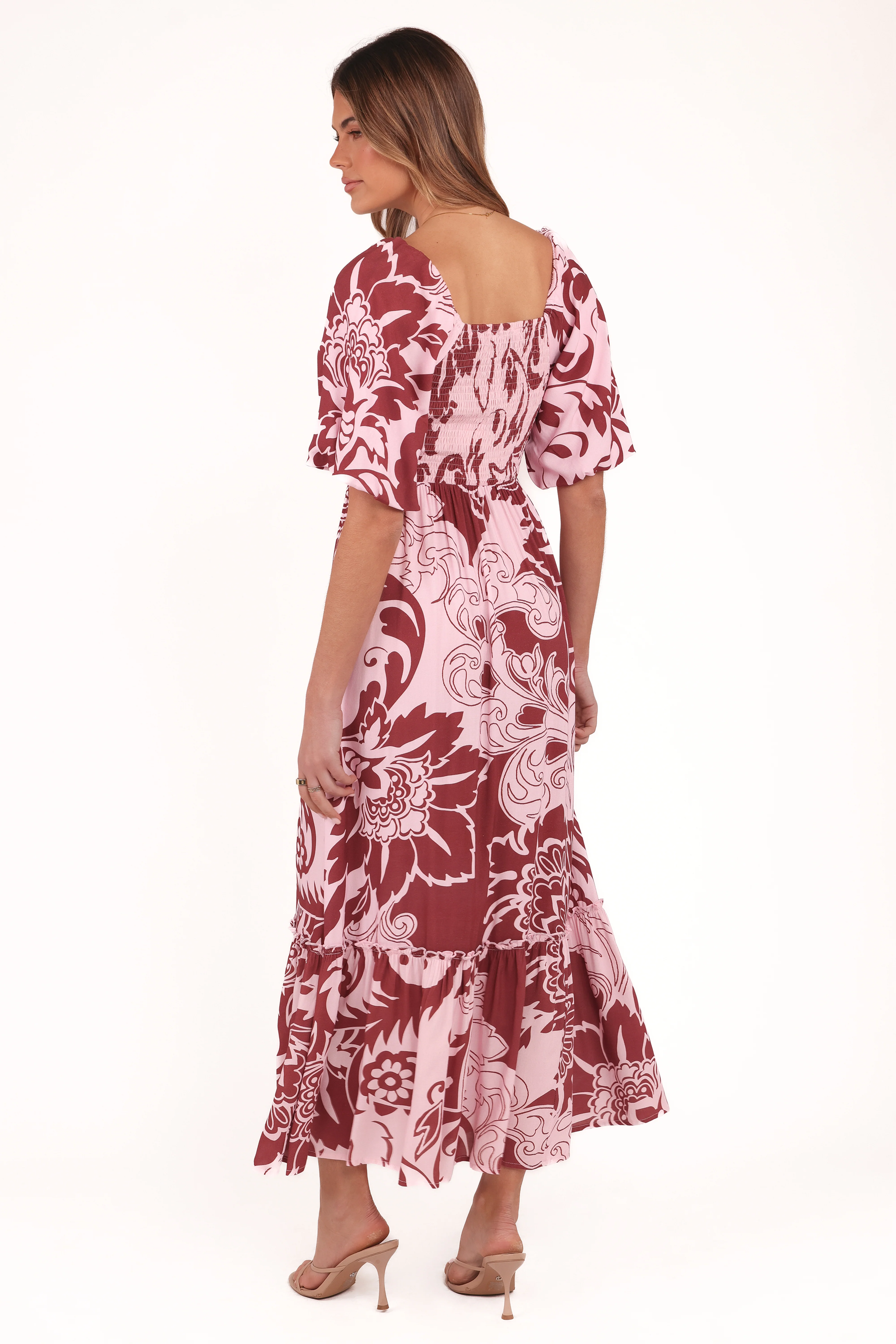 Shanae Maxi Dress - Pink Brown Paisley