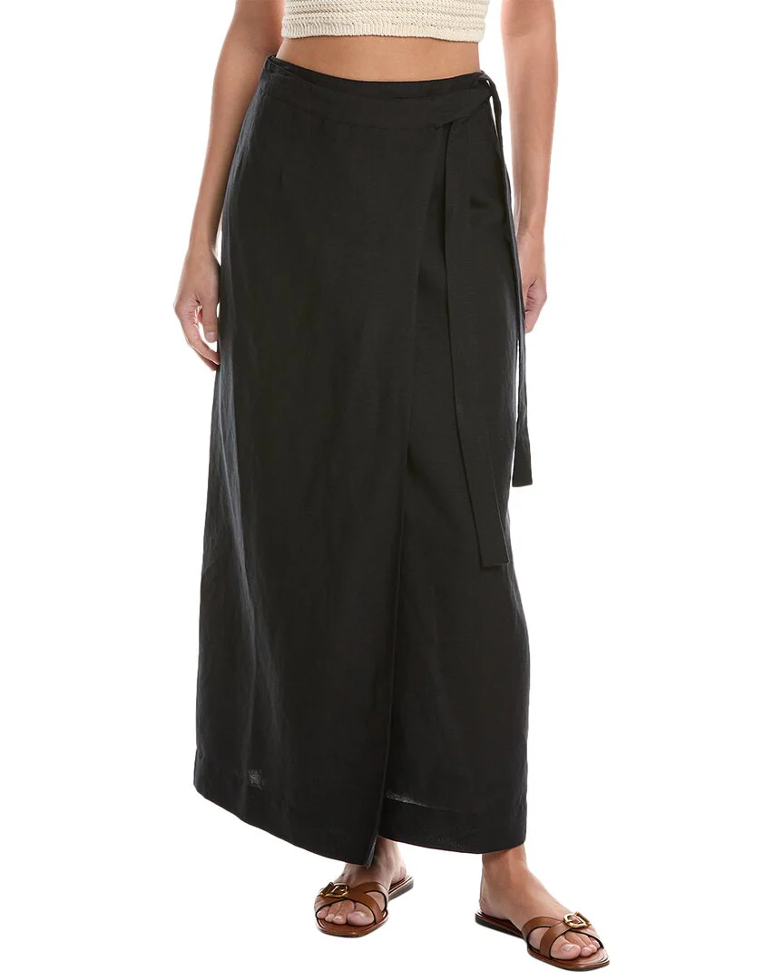 Onia Air Linen-Blend Maxi Wrap Skirt