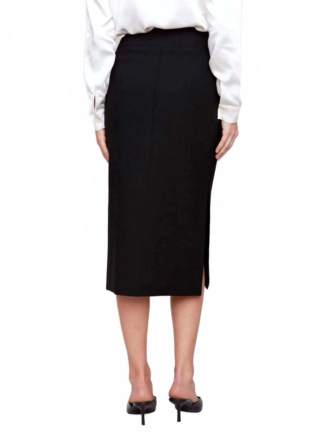 Gutsy Crepe Knee Length Skirt In Black