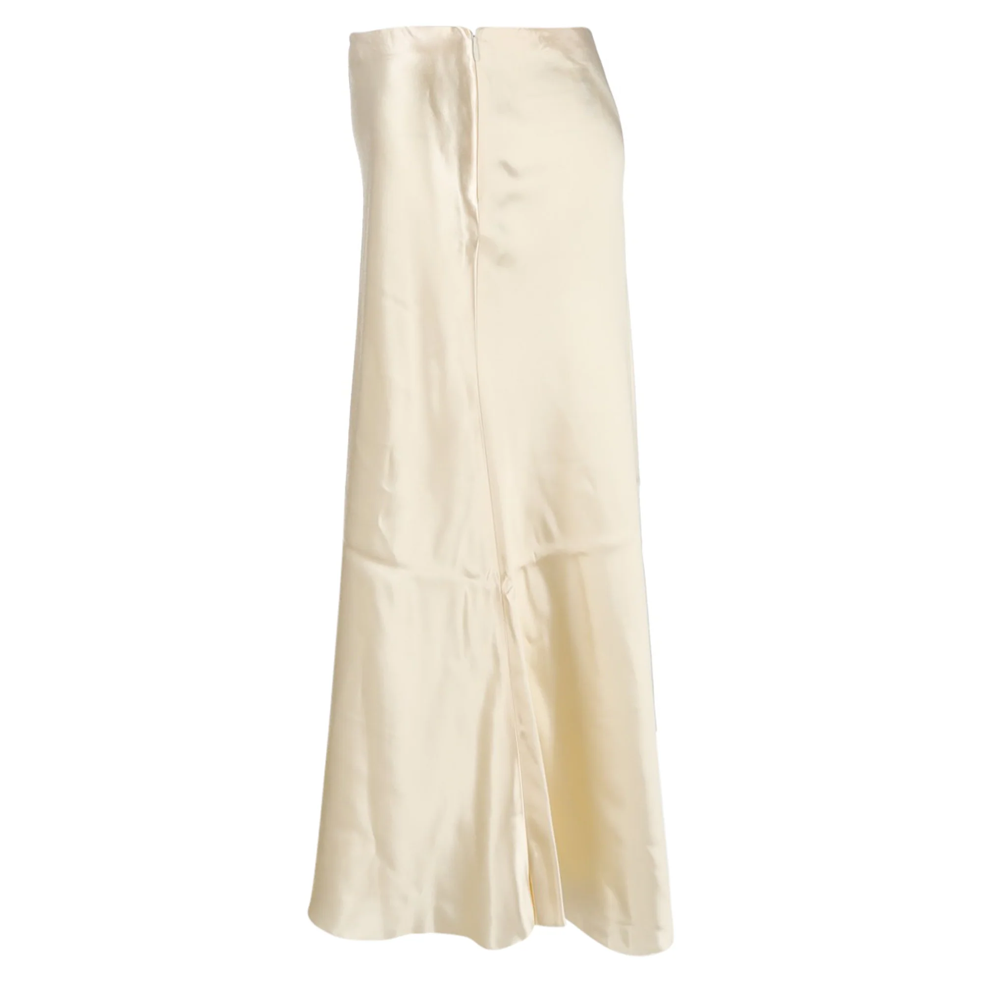 The Row Midi Flared Skirt in Cream Silk