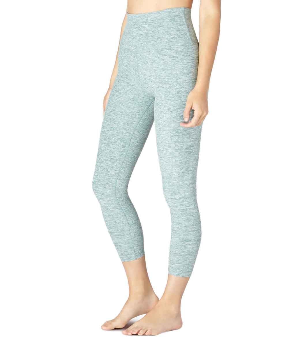 Beyond Yoga Spacedye High Waisted Yoga Capris True Teal/White