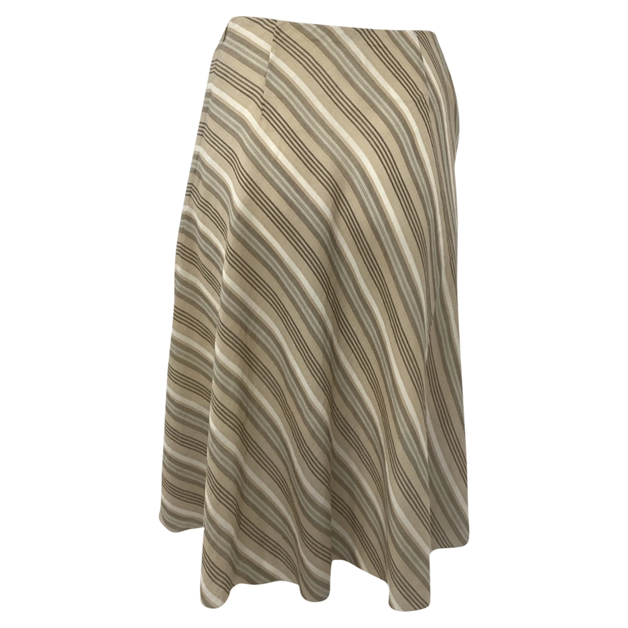 Acne Studios Ilsa Ssymmetric Striped Midi Skirt in Multicolor Cotton