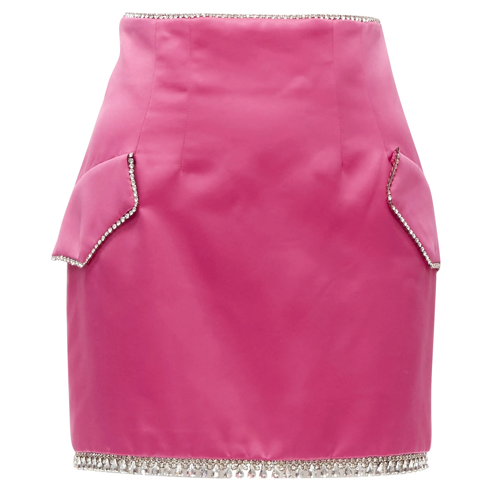 Giuseppe Di Morabito satin bling crystal rhinestone mini skirt