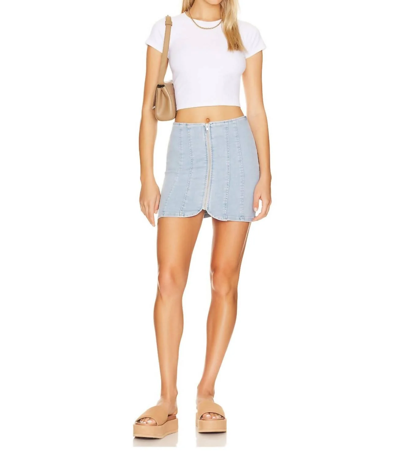 Layla Denim Miniskirt In Starwash