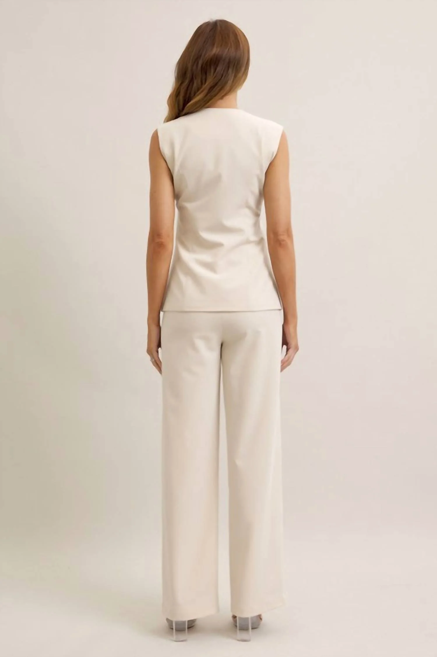 Vest And Pant Set In Beige