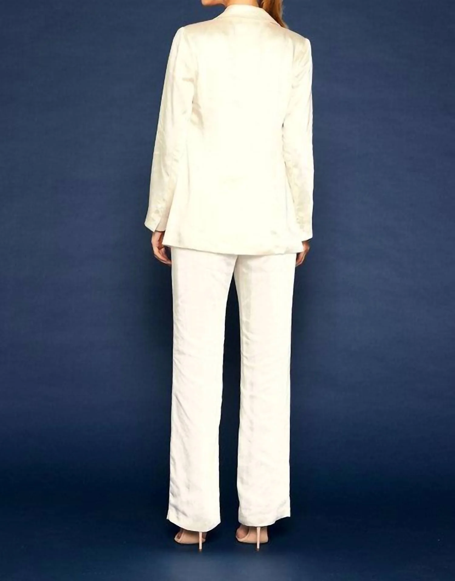 Dull Satin Blazer In Cream