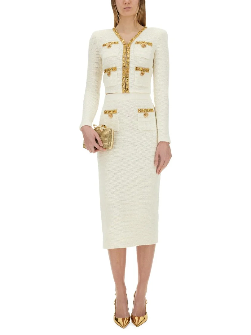 Lurex Knit Midi Skirt