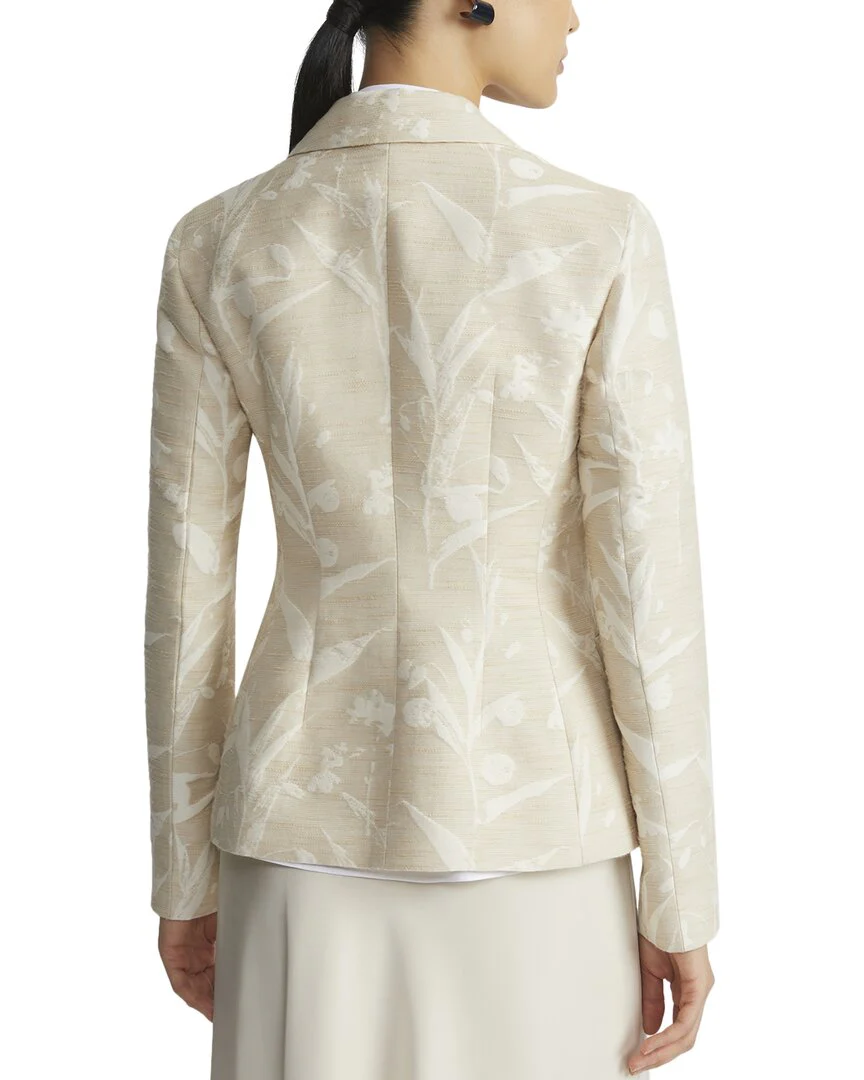 Lafayette 148 New York Patch Pocket Fitted Silk-Blend Blazer