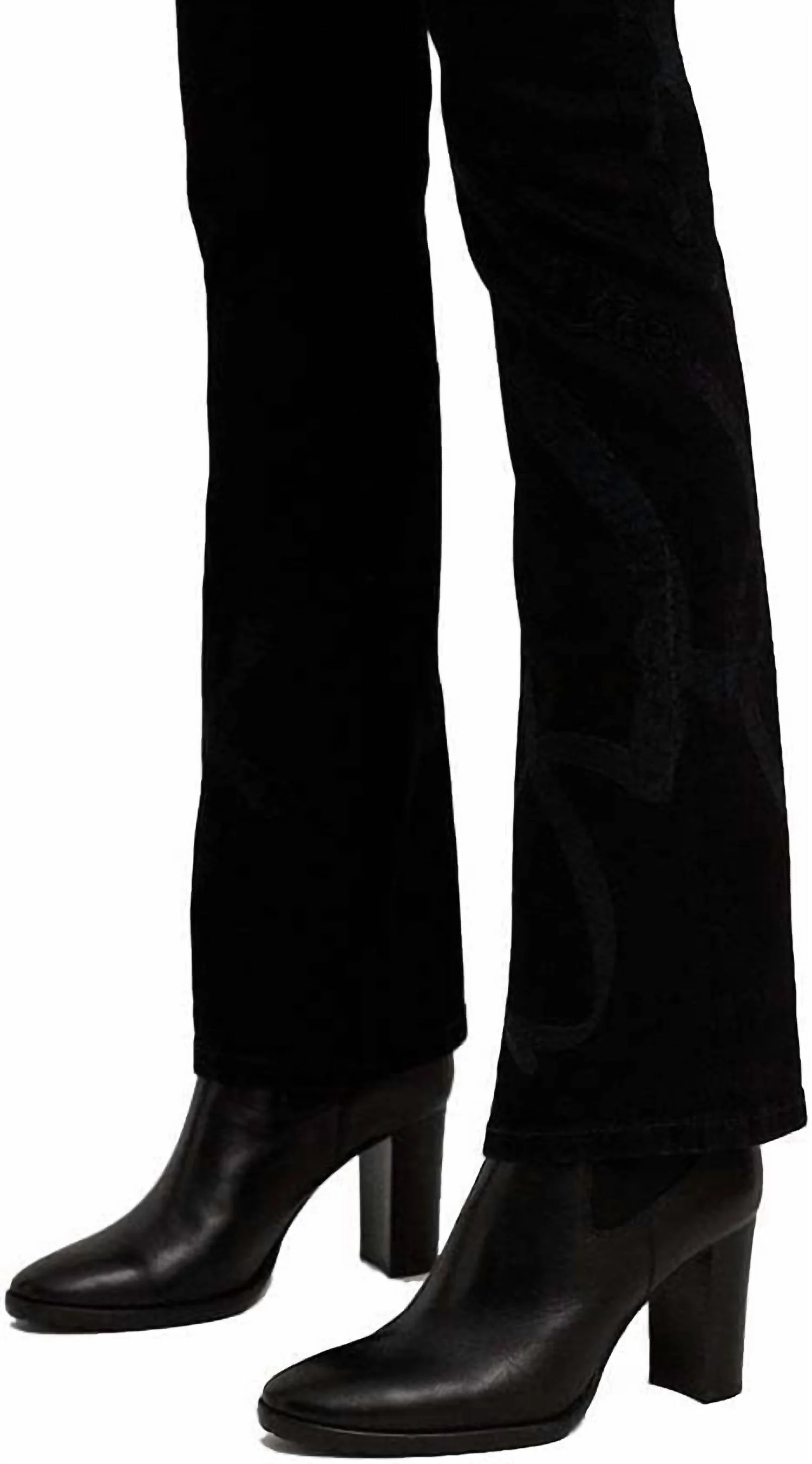 High Rise Flocked Bootcut Jeans In Black