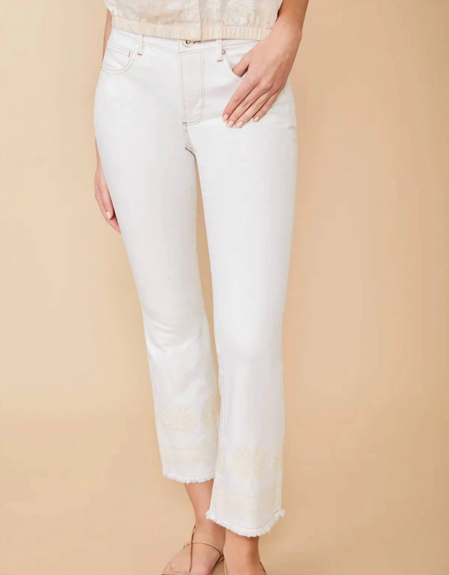 Ellington Kick Flare Jean In Pearl White