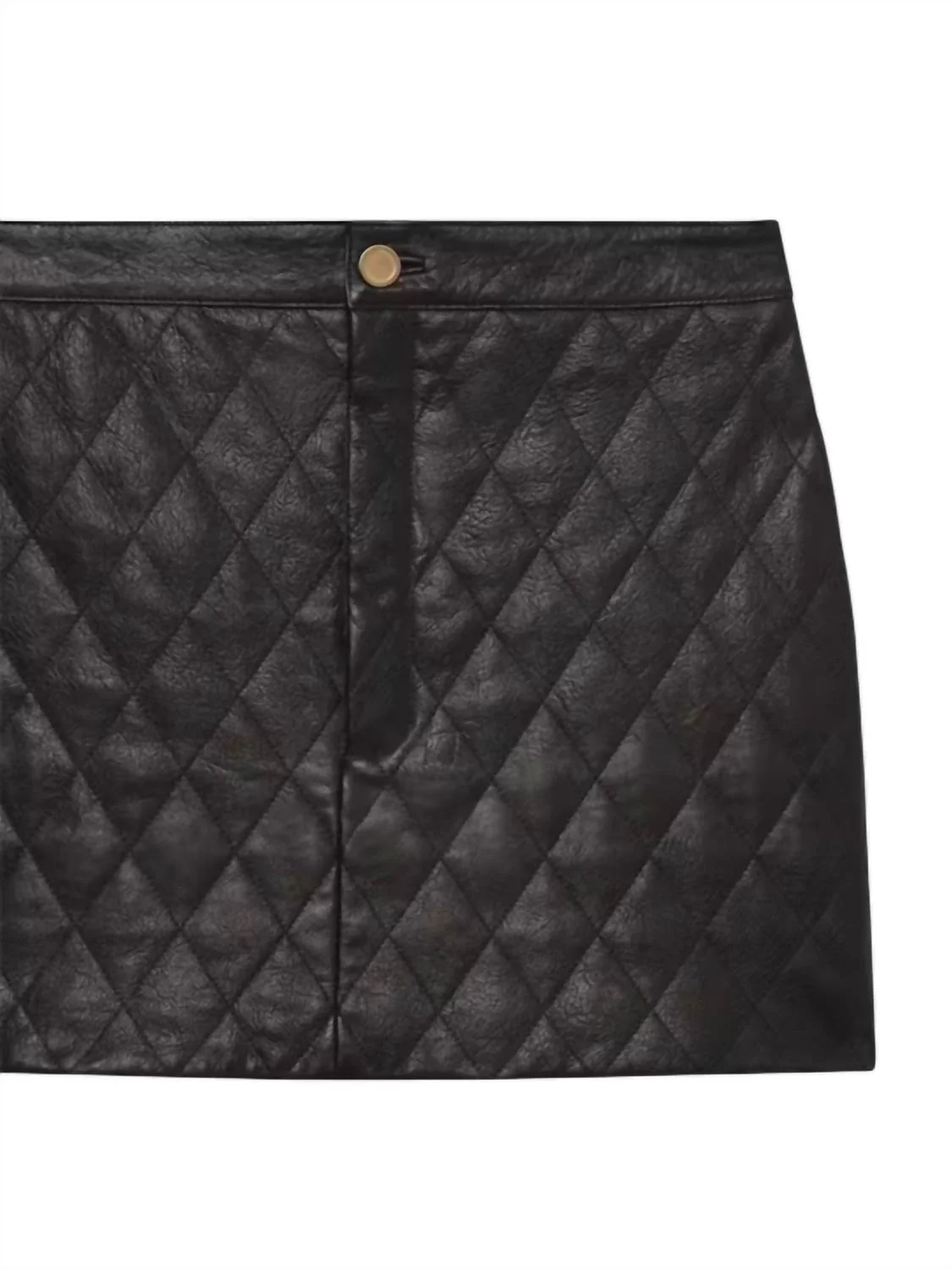Quilted Leather Mini Skirt In Black
