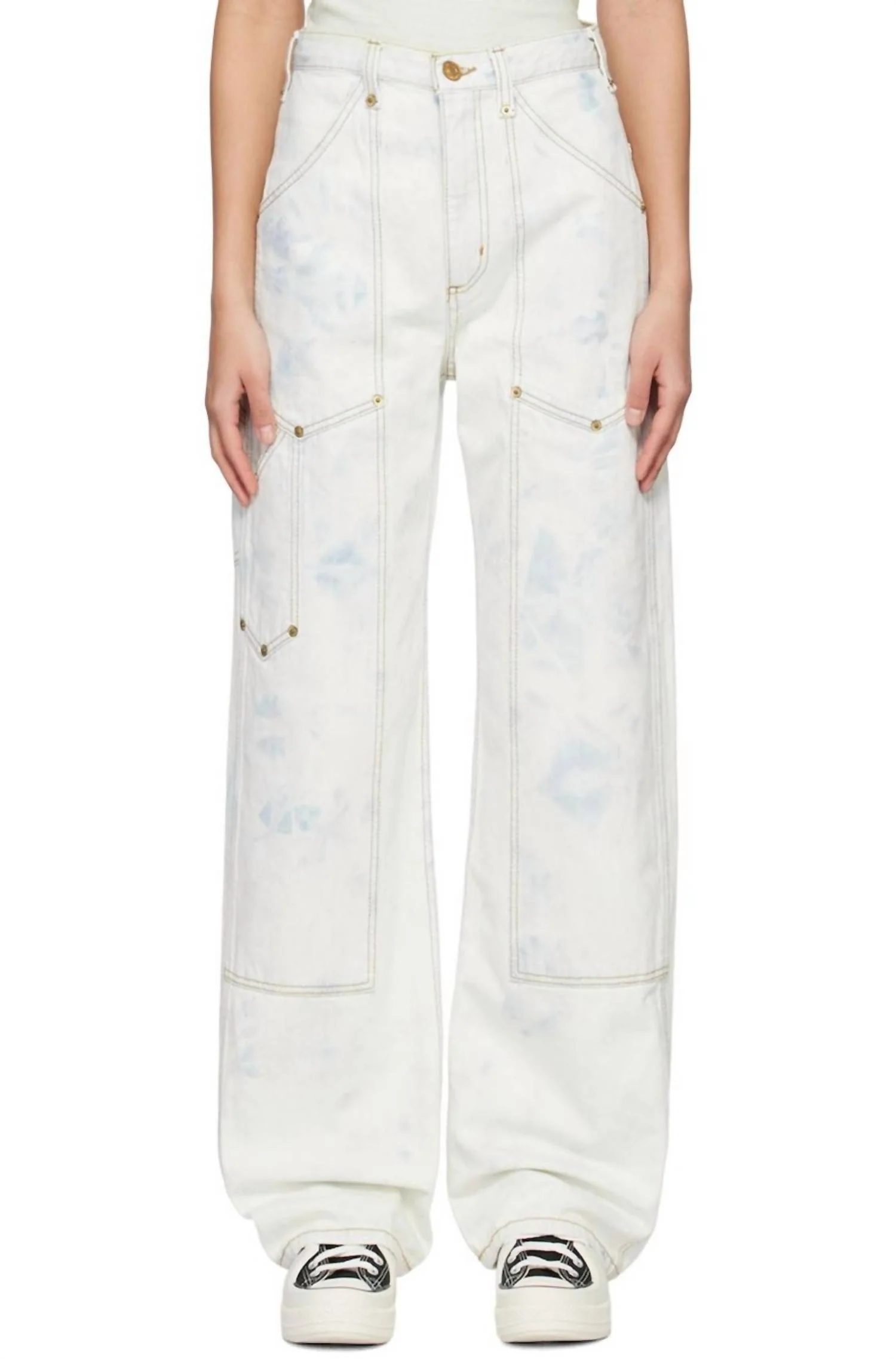 Super High Work Wear Jeans In Sunbleach