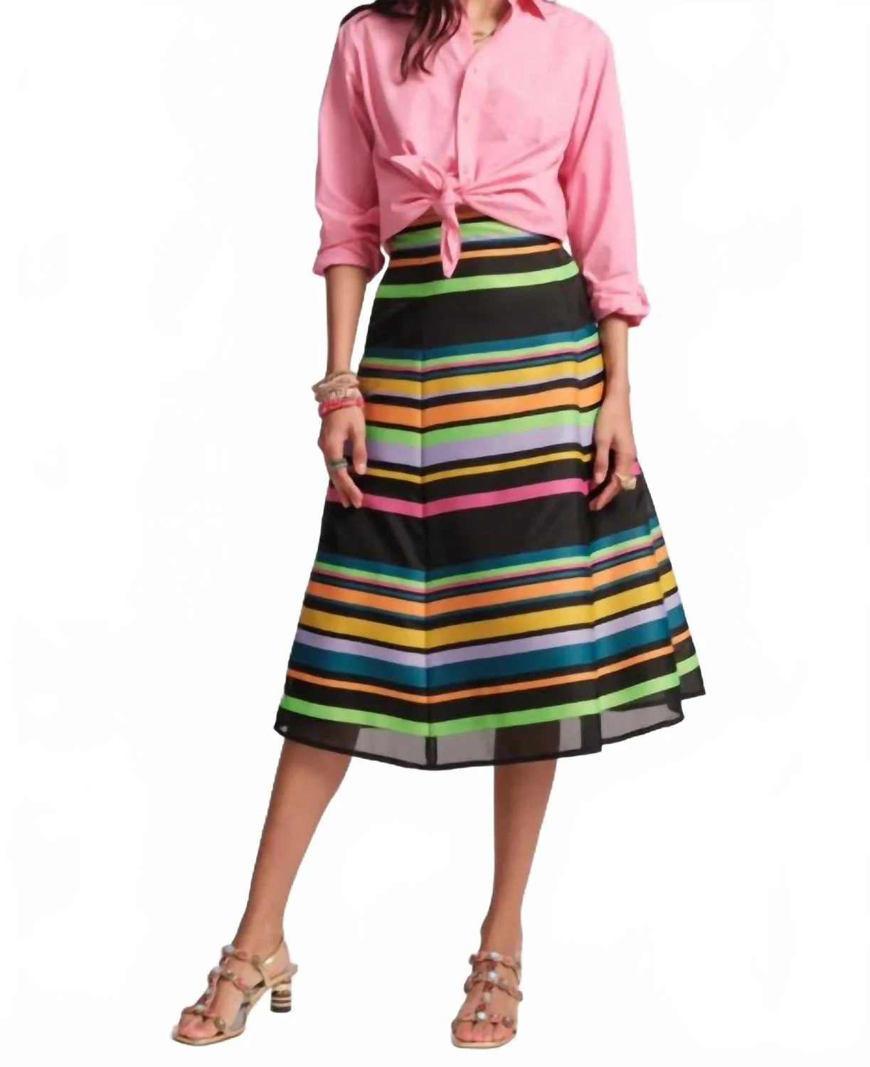 Mercer Striped Skirt In Multi